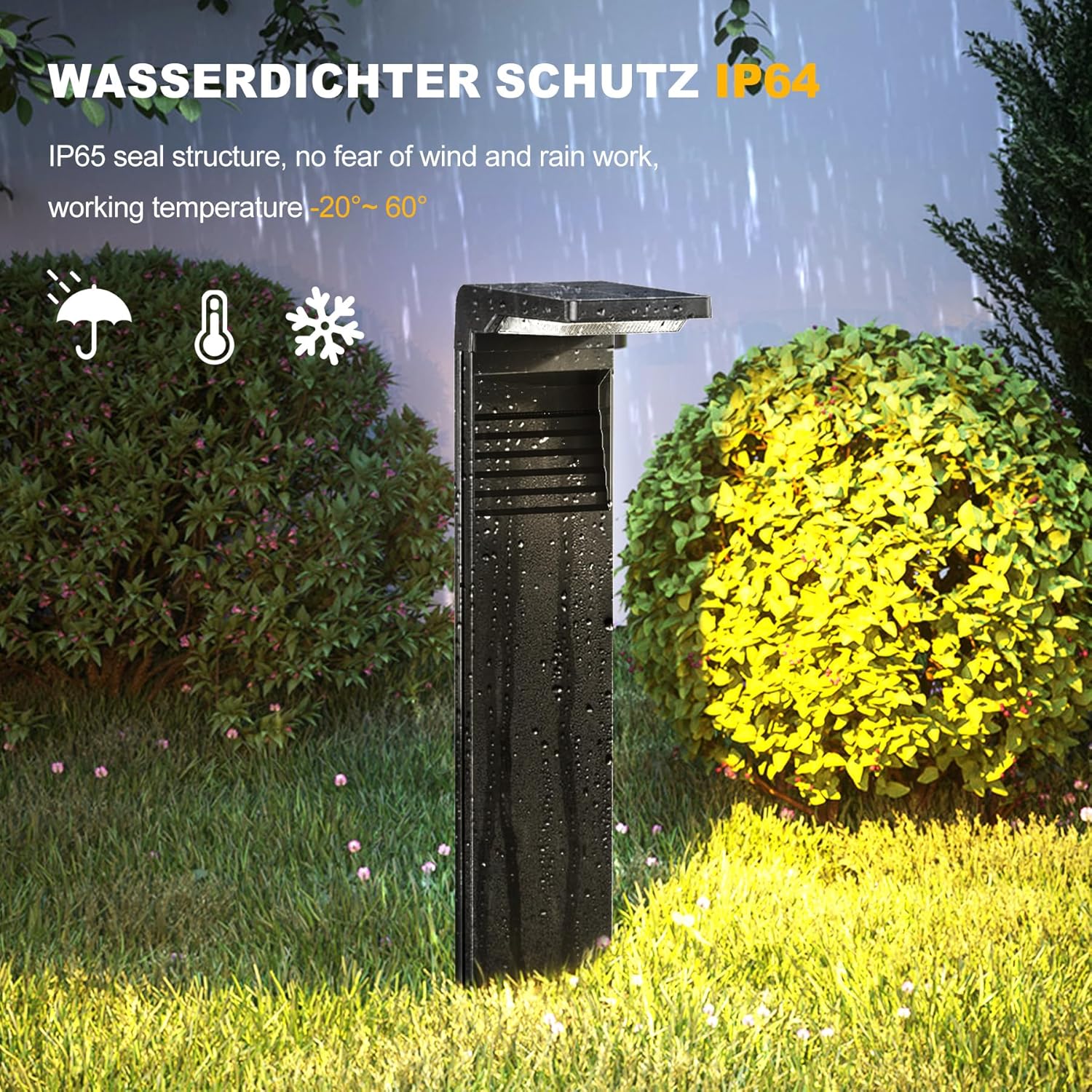 Luce Solare a LED da Esterno - 4 Pezzi - immagine 2