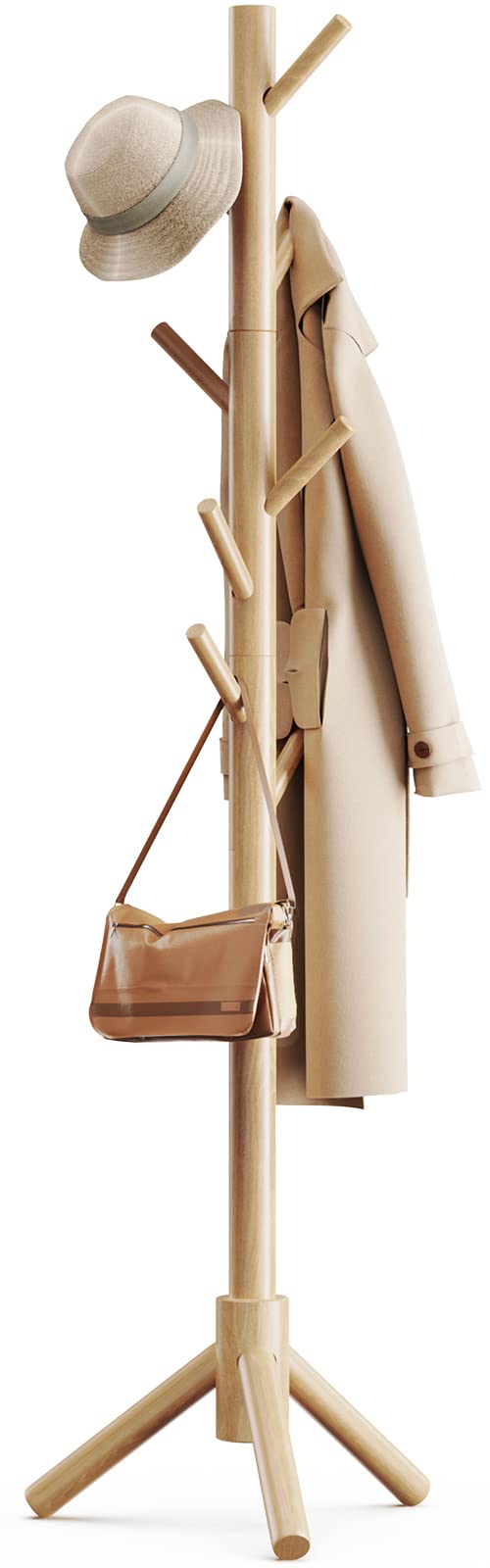 Pipishell Porta Appendiabiti in Legno 4 Sezioni