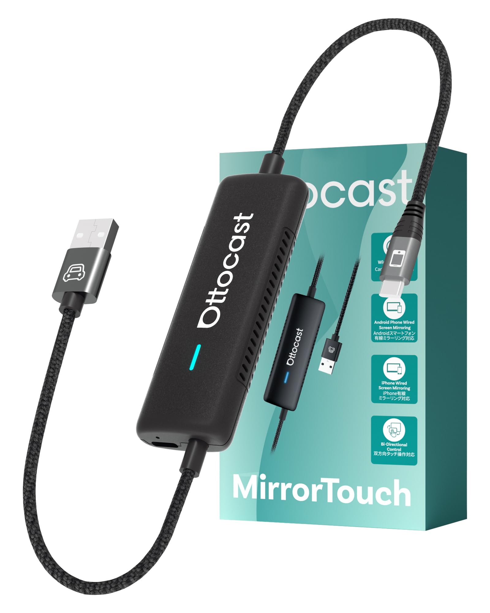 Ottocast Mirror Touch 2025 - Adattatore Wireless CarPlay