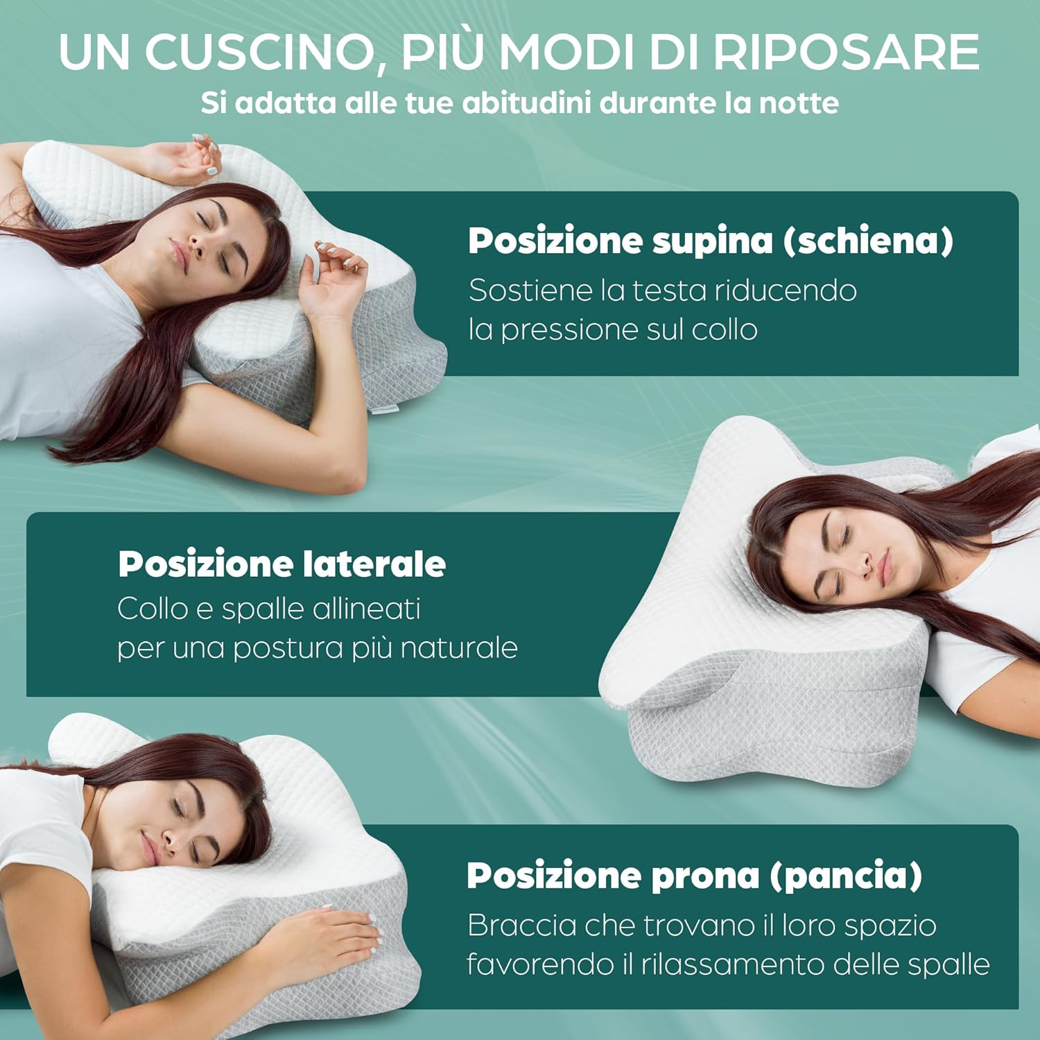 Flowen Cuscino Cervicale Memory Foam Ortopedico - immagine 5