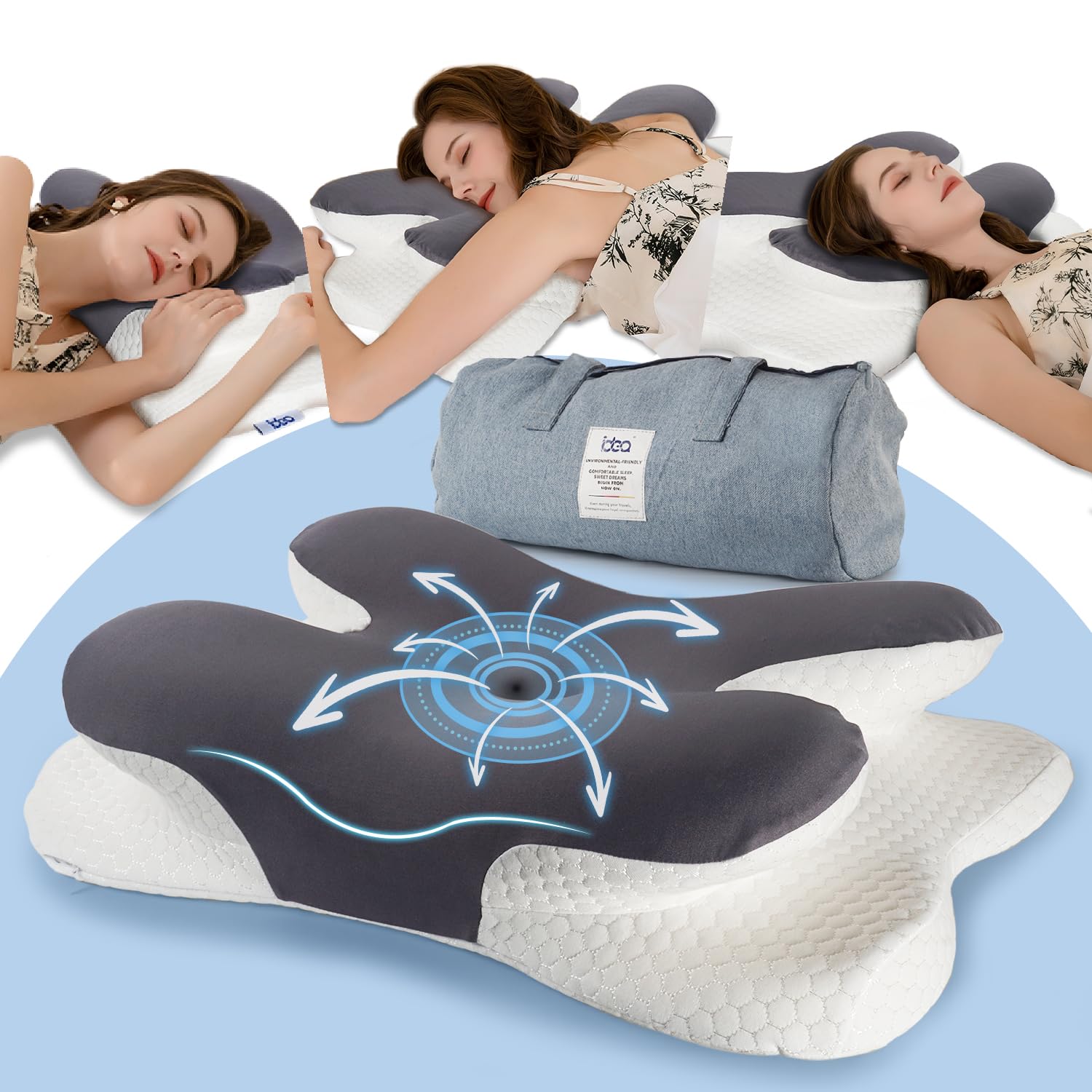 Idea Cuscino Cervicale Memory Foam Ortopedico