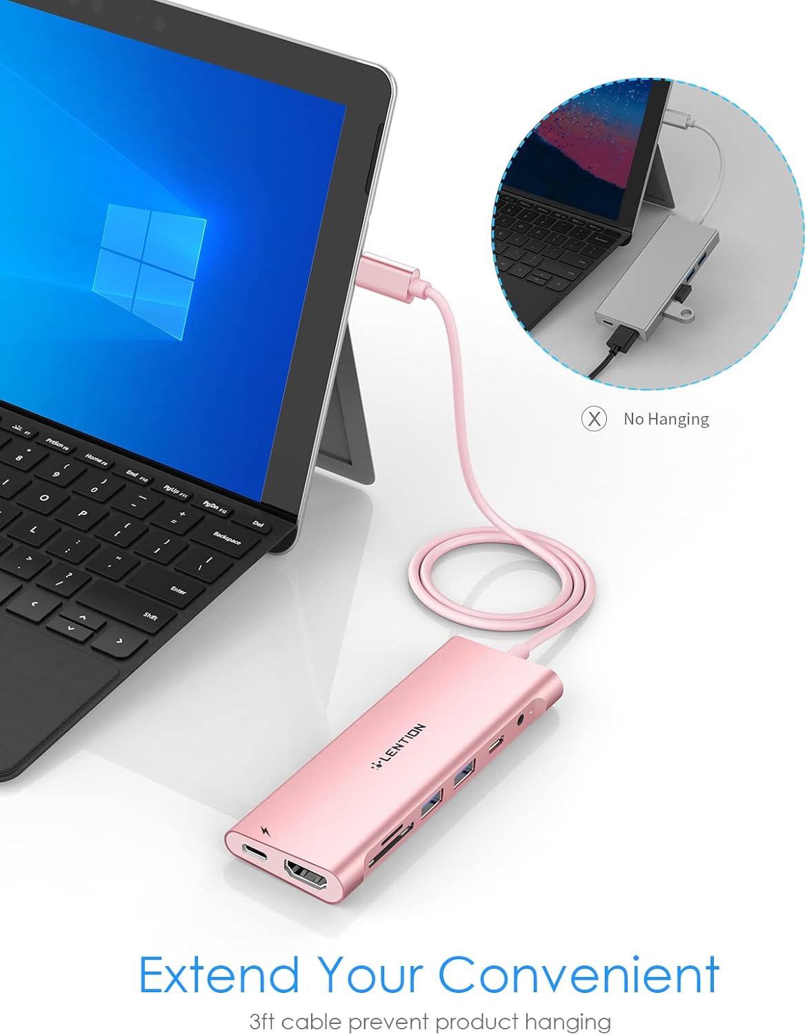 Lention Hub USB C 8-in-1 con HDMI 4K e PD 100W - immagine 2