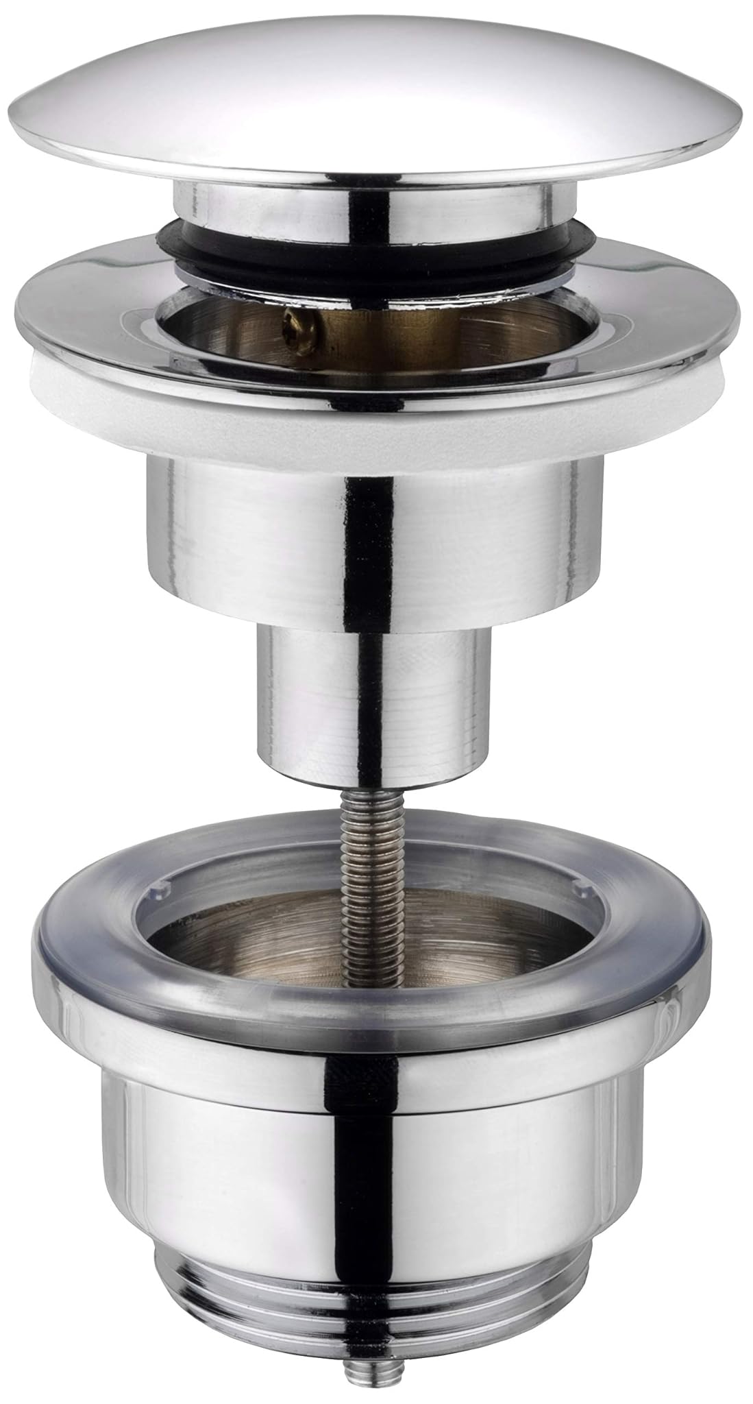 Cornat T317421OH - Valvola di Scarico Push Up 1 1/4" per Lavabo, Cromo