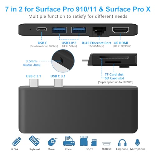 Hub USB-C per Surface Pro 9 con HDMI 4K e PD - immagine 2