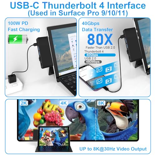 Hub USB-C per Surface Pro 9 con HDMI 4K e PD - immagine 3