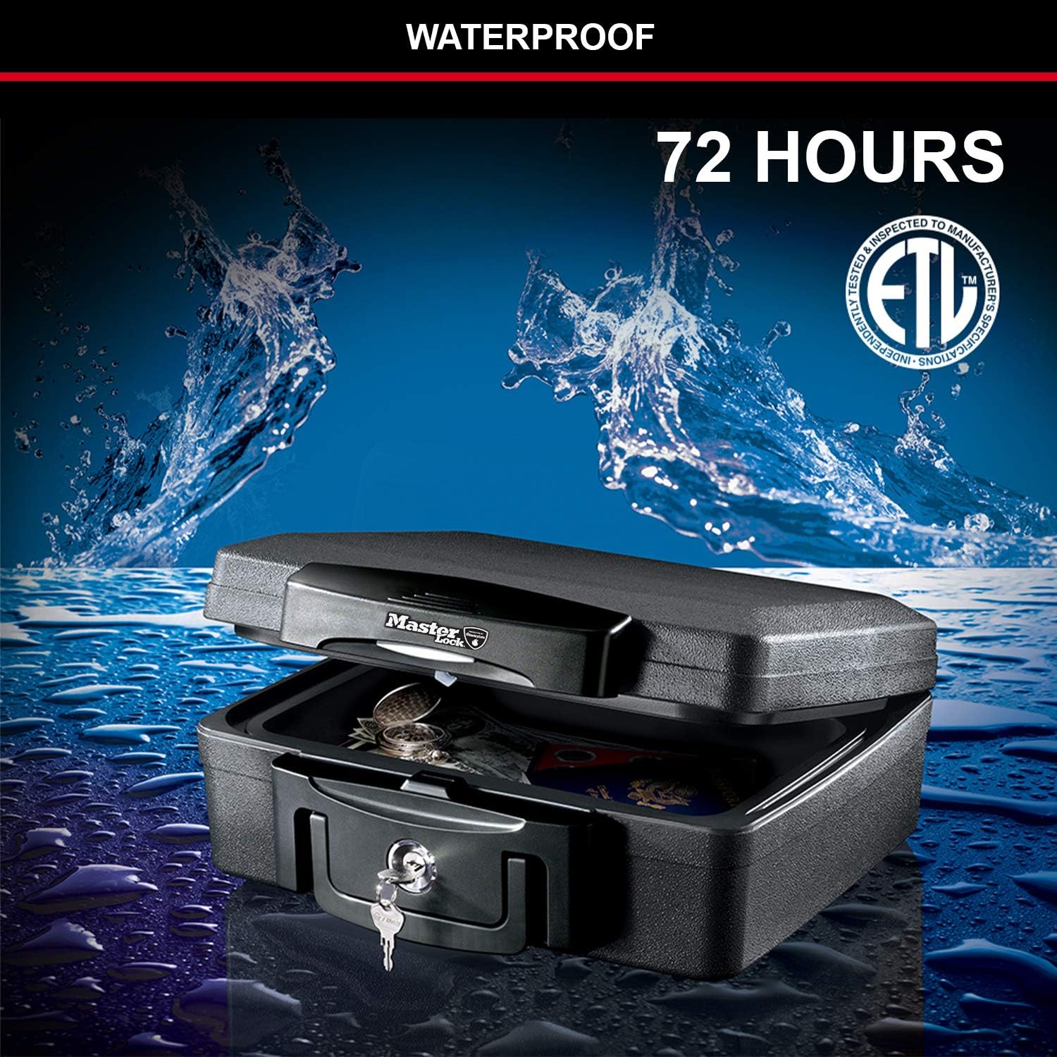 Master Lock H0100EURHRO Cassetta di Sicurezza Ignifuga, Nero - immagine 3