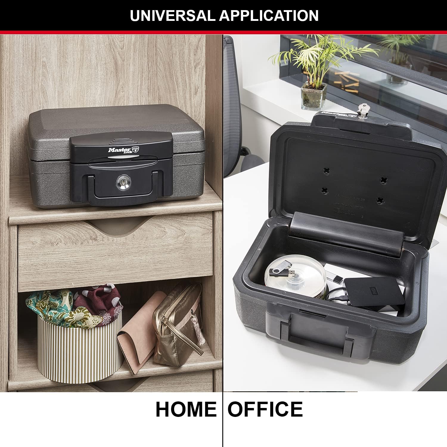 Master Lock H0100EURHRO Cassetta di Sicurezza Ignifuga, Nero - immagine 4