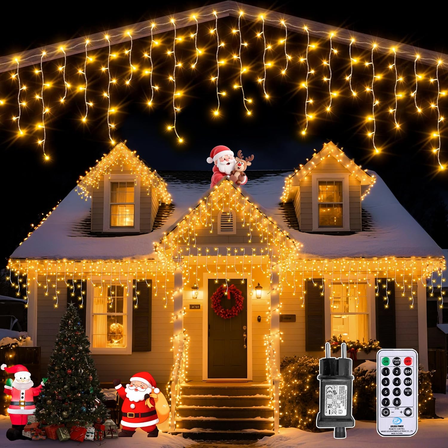 Luci Natale Esterno Cascata 12.5M 486 LED IP44 - immagine 1