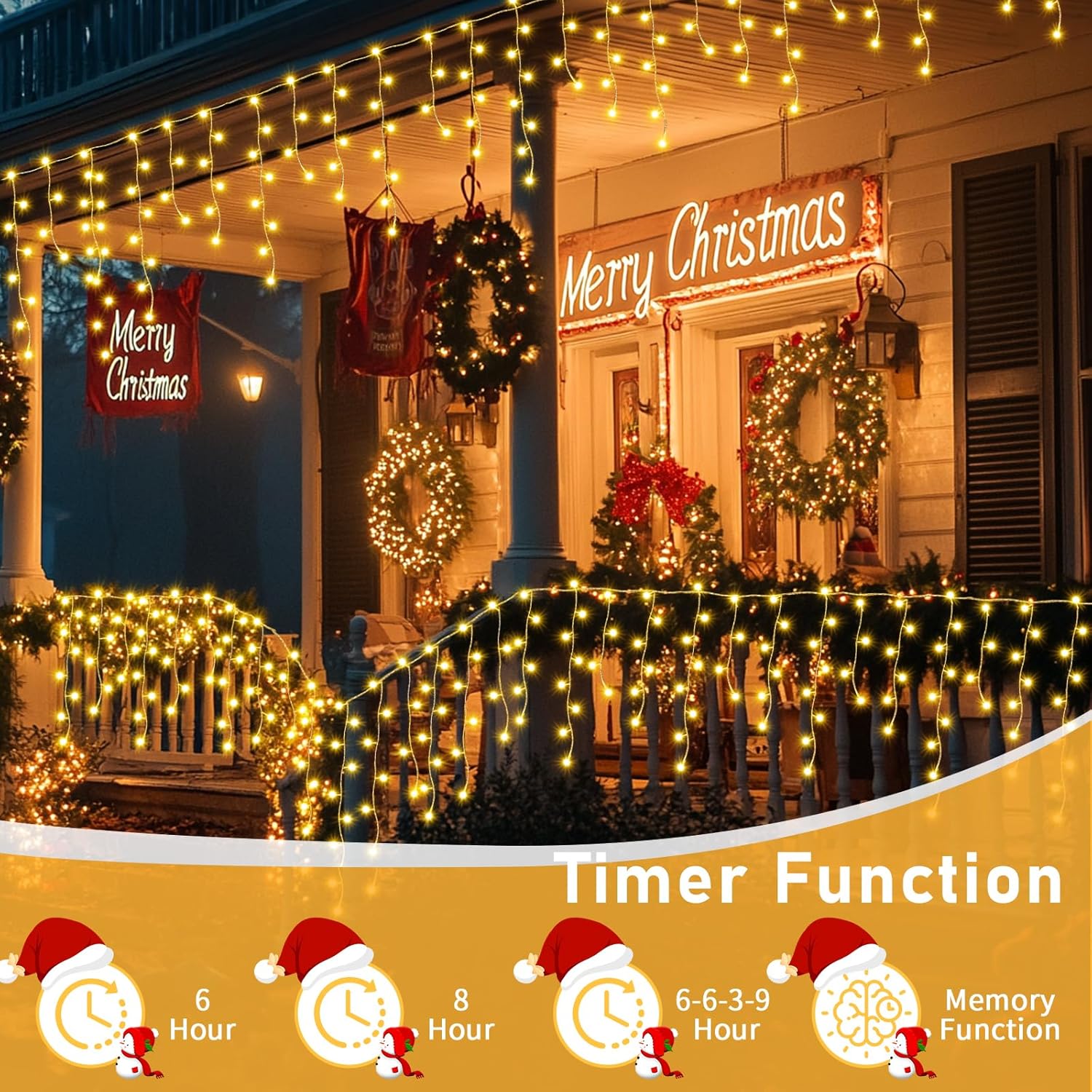 Luci Natale Esterno Cascata 12.5M 486 LED IP44 - immagine 2