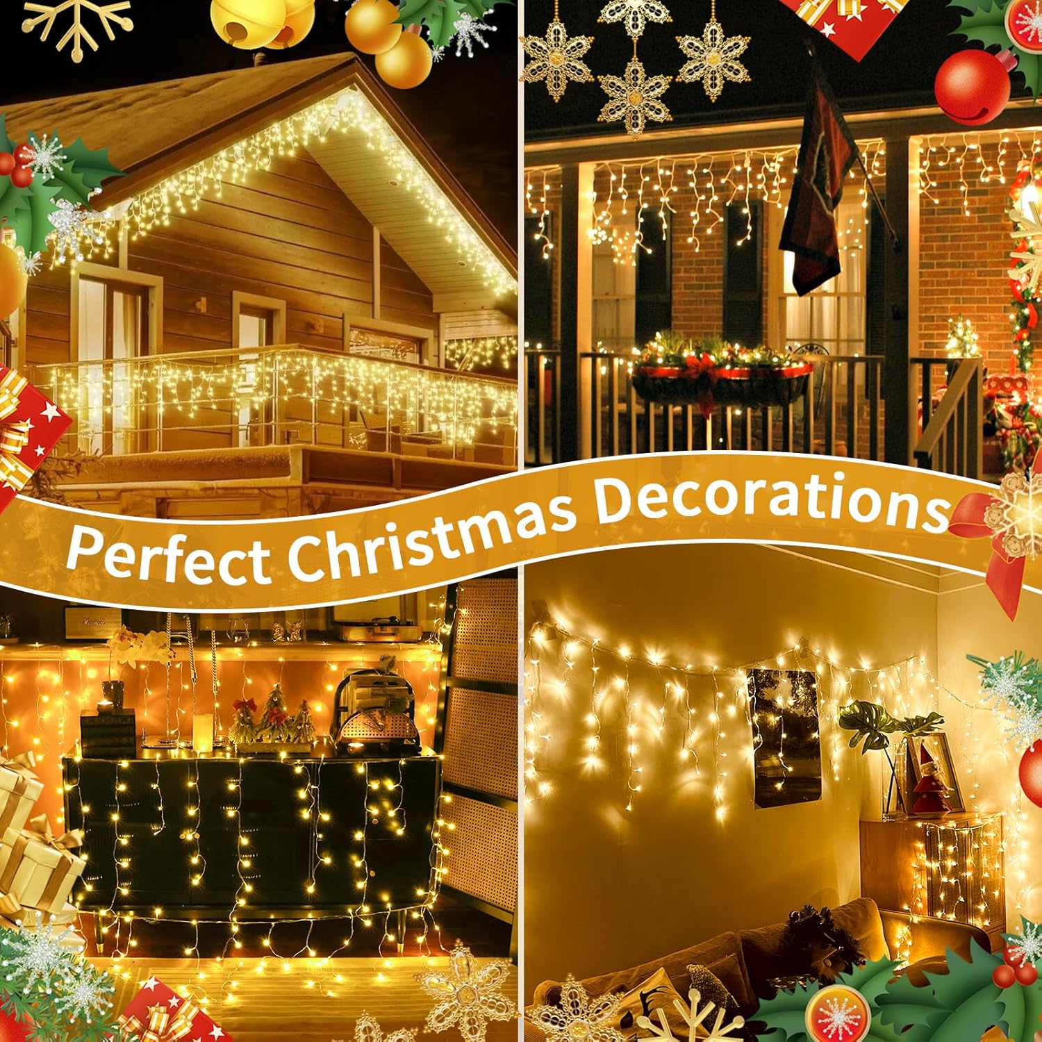 Luci Natale Esterno Cascata 12.5M 486 LED IP44 - immagine 7