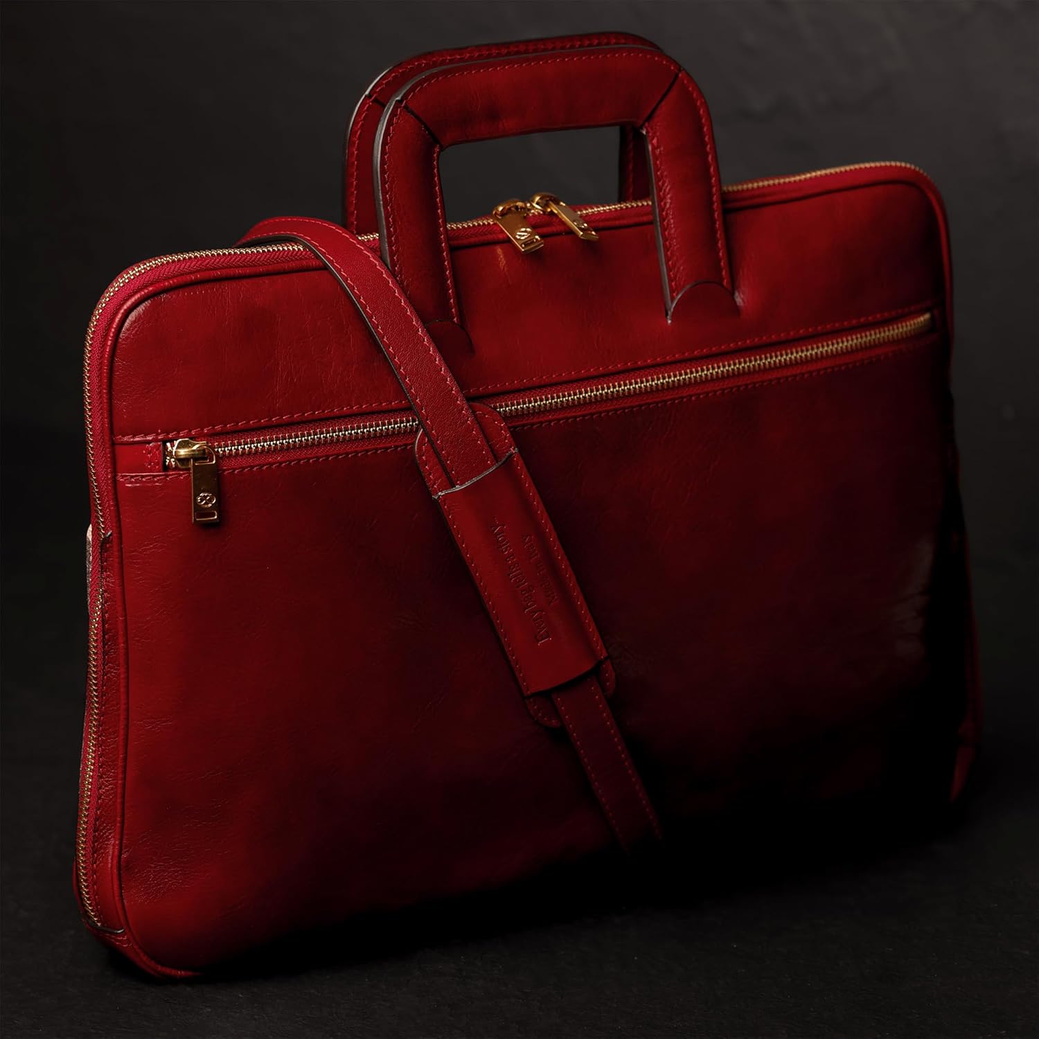 Time Resistance Borsa Messenger Slim per Laptop, Marrone scuro - immagine 2