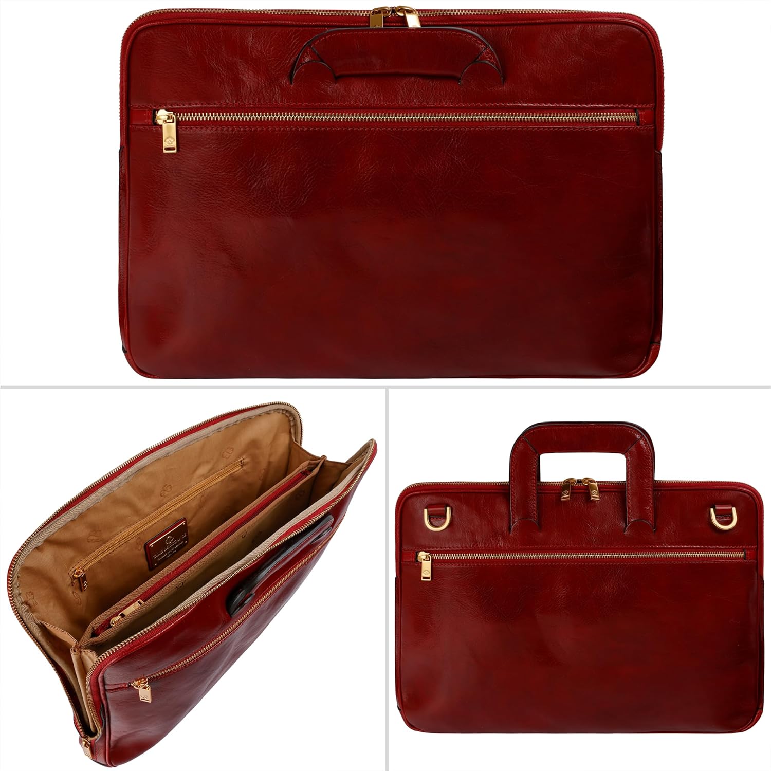 Time Resistance Borsa Messenger Slim per Laptop, Marrone scuro - immagine 5