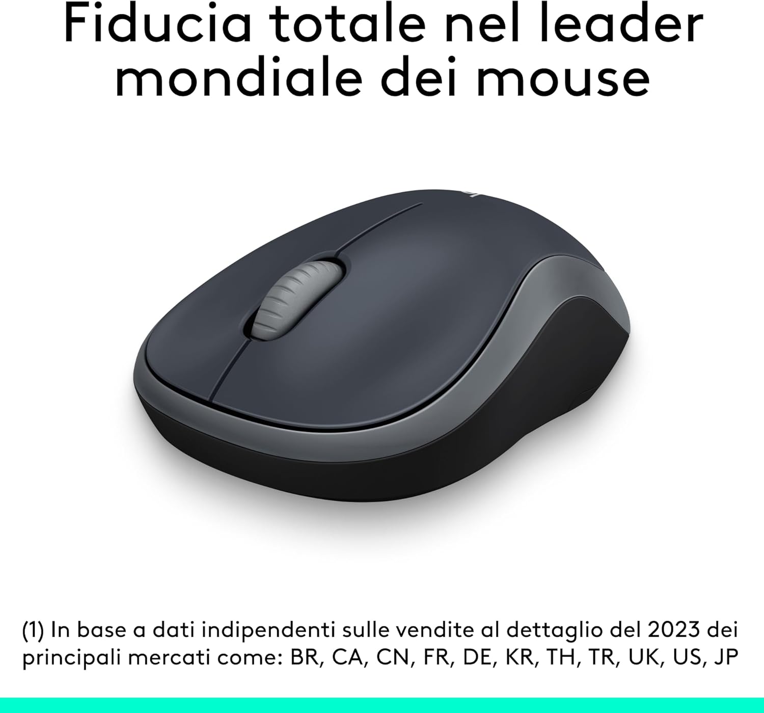 Logitech M185 Mouse Wireless 1000 DPI, Grigio - immagine 2