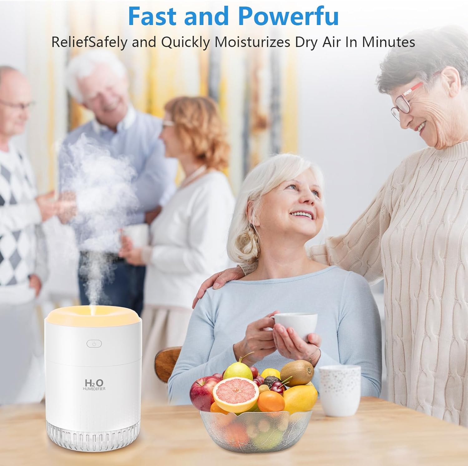 Umidificatore Mini USB Super Silenzioso con LED, White - immagine 3