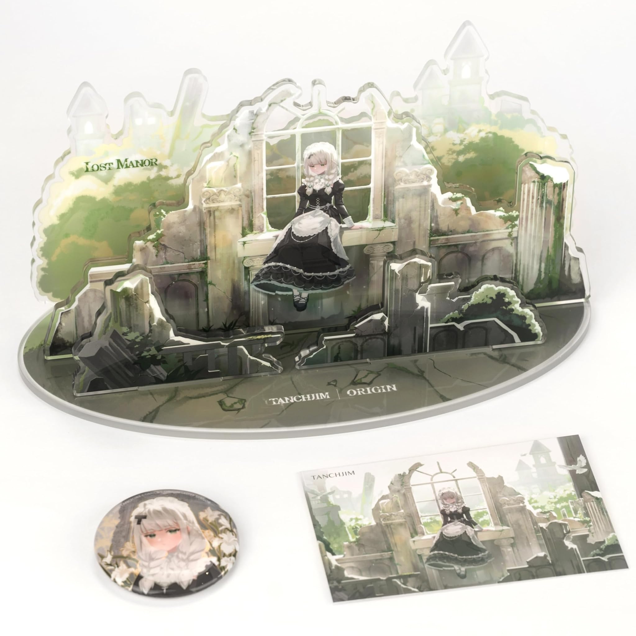 TANCHJIM Origin Asano Tanch Limited Version Lost Manor Accessori - Personaggio Stand + Placca + Cartolina - Set regalo