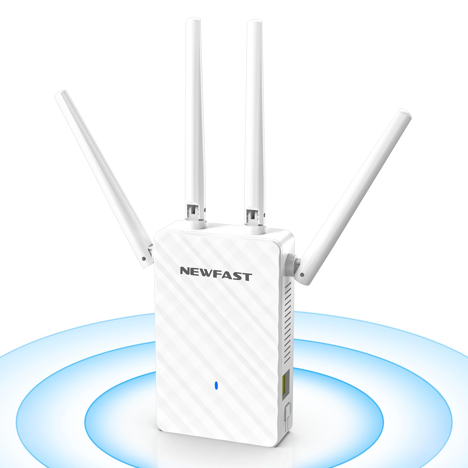NEWFAST Ripetitore WiFi Potente per Casa, Extender WiFi Potente 2.4GHz N300 Amplificatore Wi-Fi con 4 Antenne ad Alto Guadagno, Porta LAN, Supporta 4 Modalità, WPS Funzione (RE516)