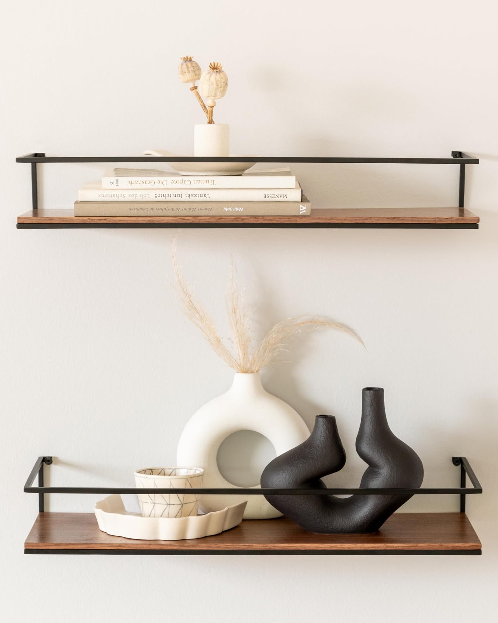 Kazai. Set di Mensole da Muro -STENN- Noce