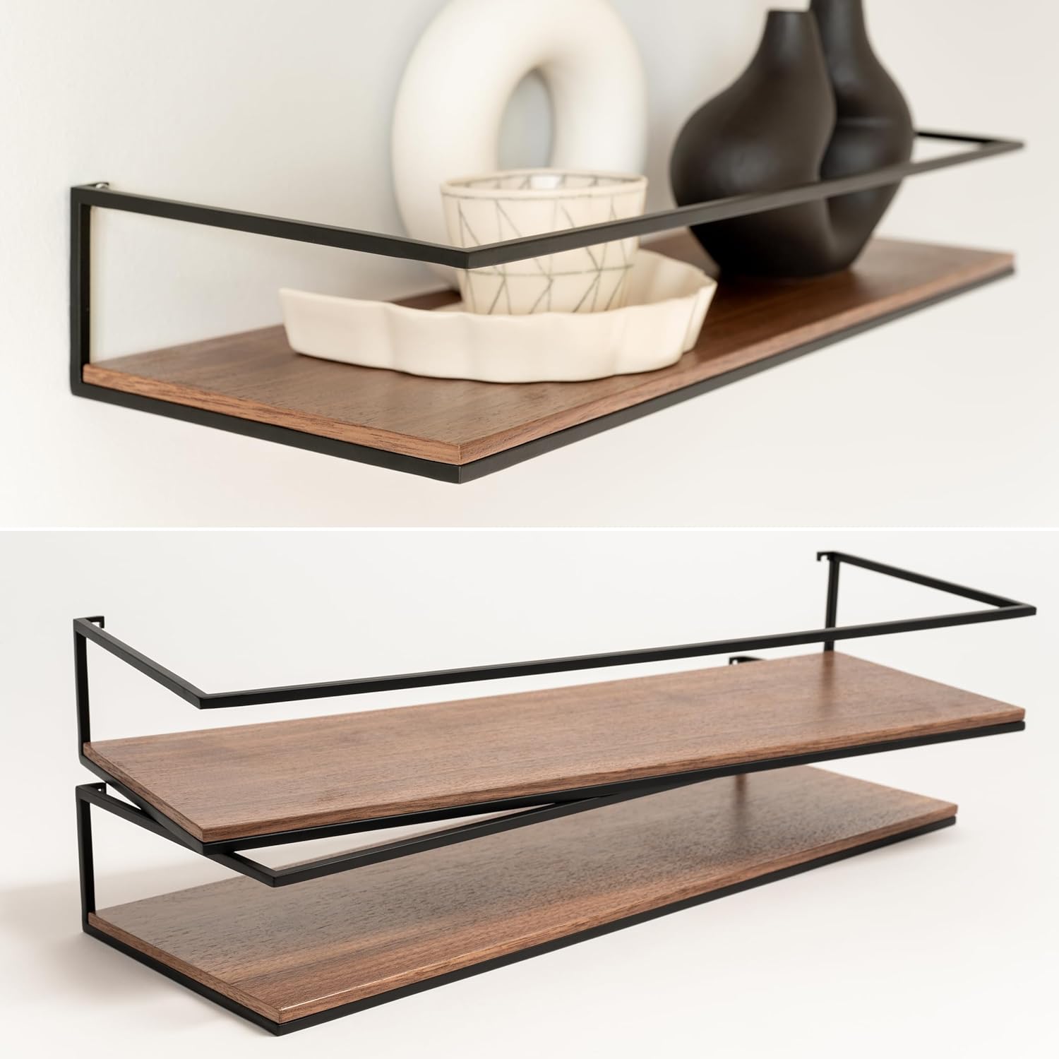 Kazai. Set di Mensole da Muro -STENN- Noce - immagine 5