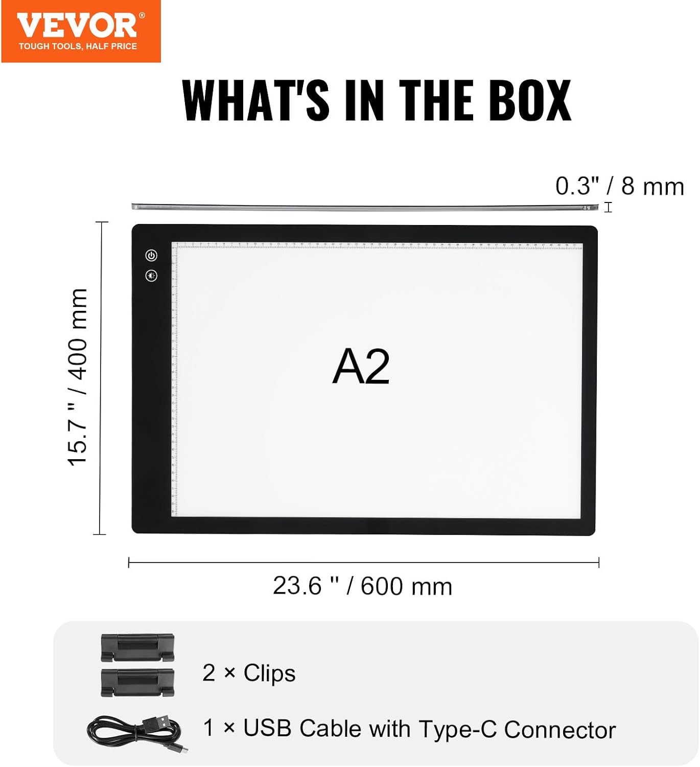 Vevor Lavagna Luminosa a LED A2, Nera - immagine 7