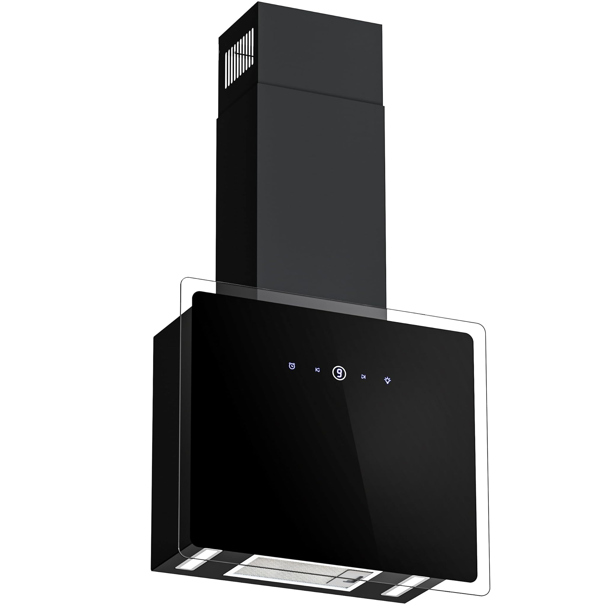 Firegas Cappa Aspirante a Parete 60cm con LED, Nero