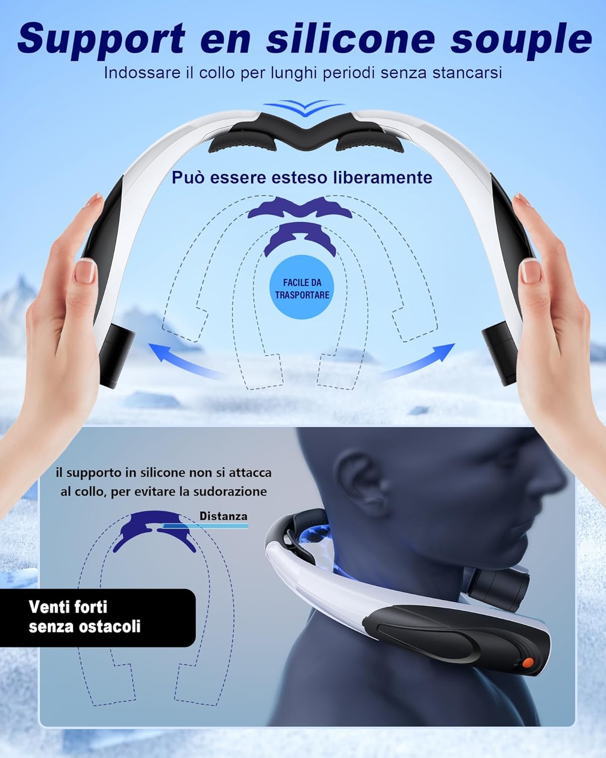 Tomatofrydan Ventilatore da Collo Portatile 6000 mAh - immagine 6