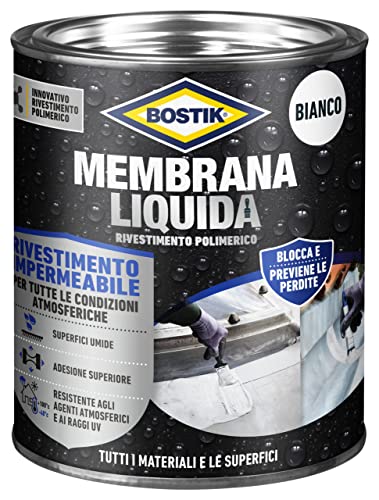 Bostik Membrana Liquida Impermeabilizzante 1kg, Bianco