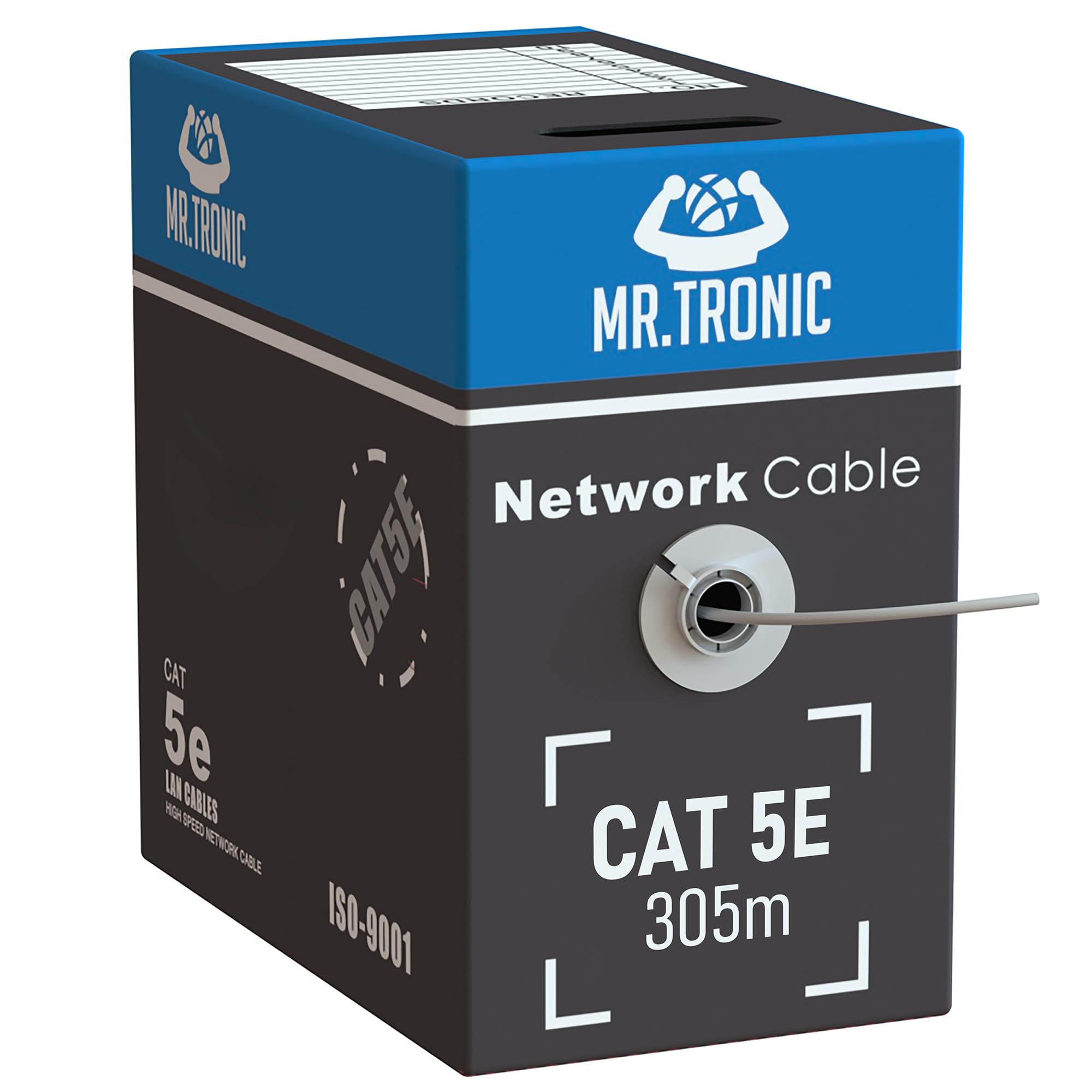Mr. Tronic Cavo Ethernet Cat 5E Bulk 305m UTP CCA, Grigio