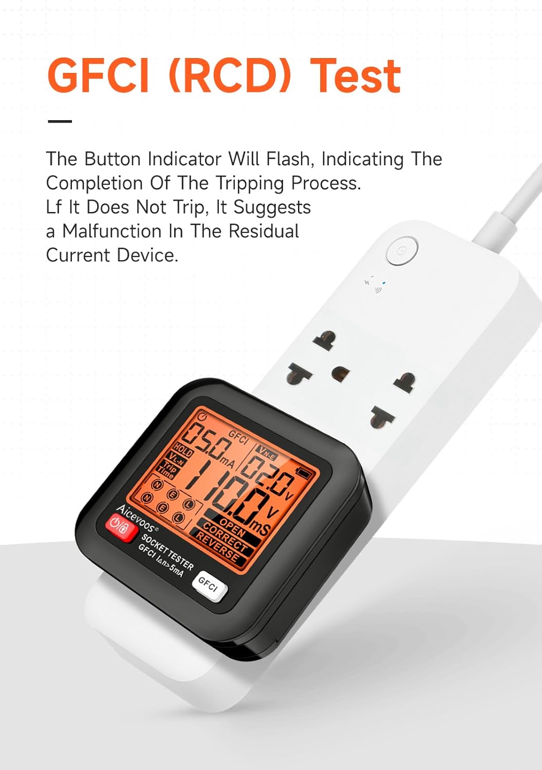 D9B Tester per Prese con Funzione RCD e Display LCD - immagine 3