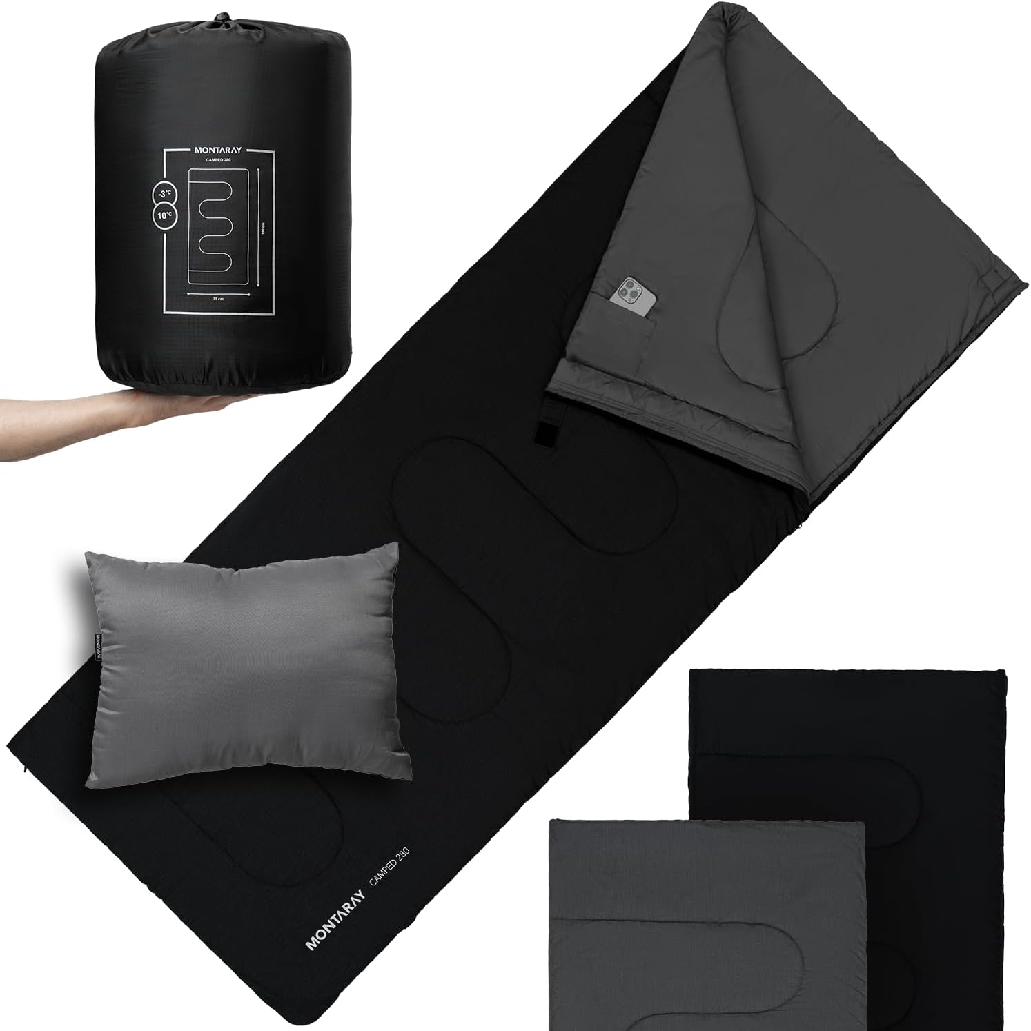 Sacco a Pelo 100% Cotone con Cuscino, 3-4 Stagioni - immagine 1