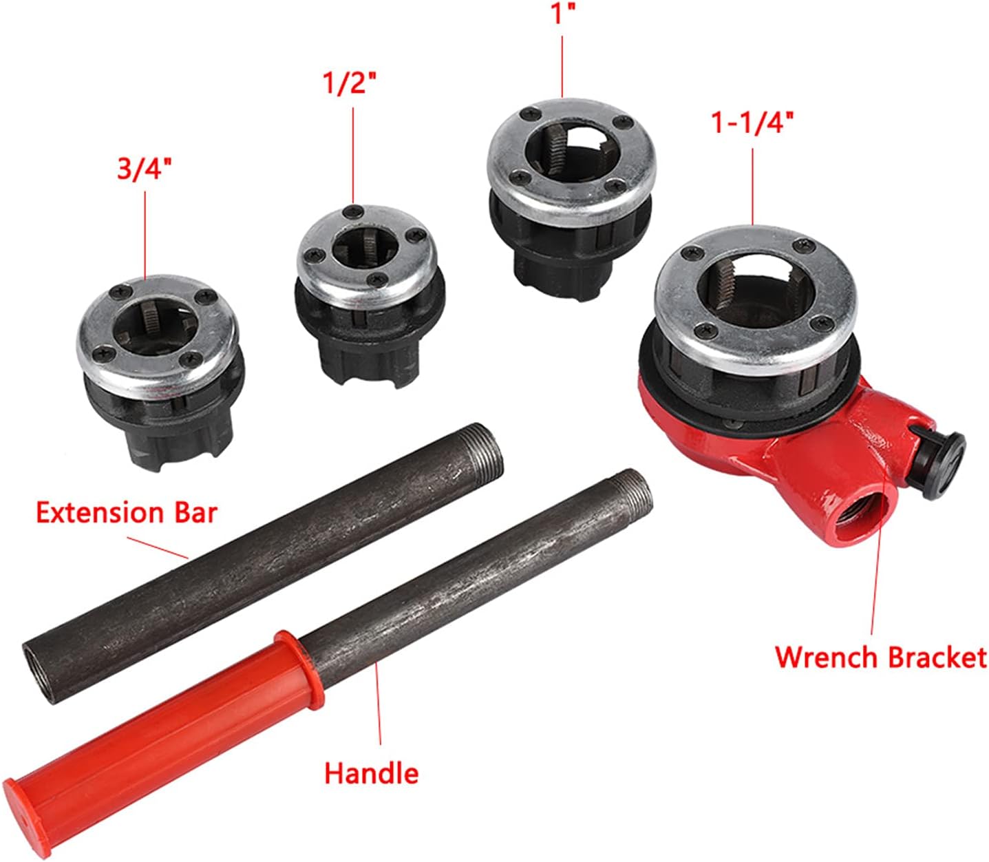 Set di Filettature per Tubi Industriale 4 Pezzi - immagine 3