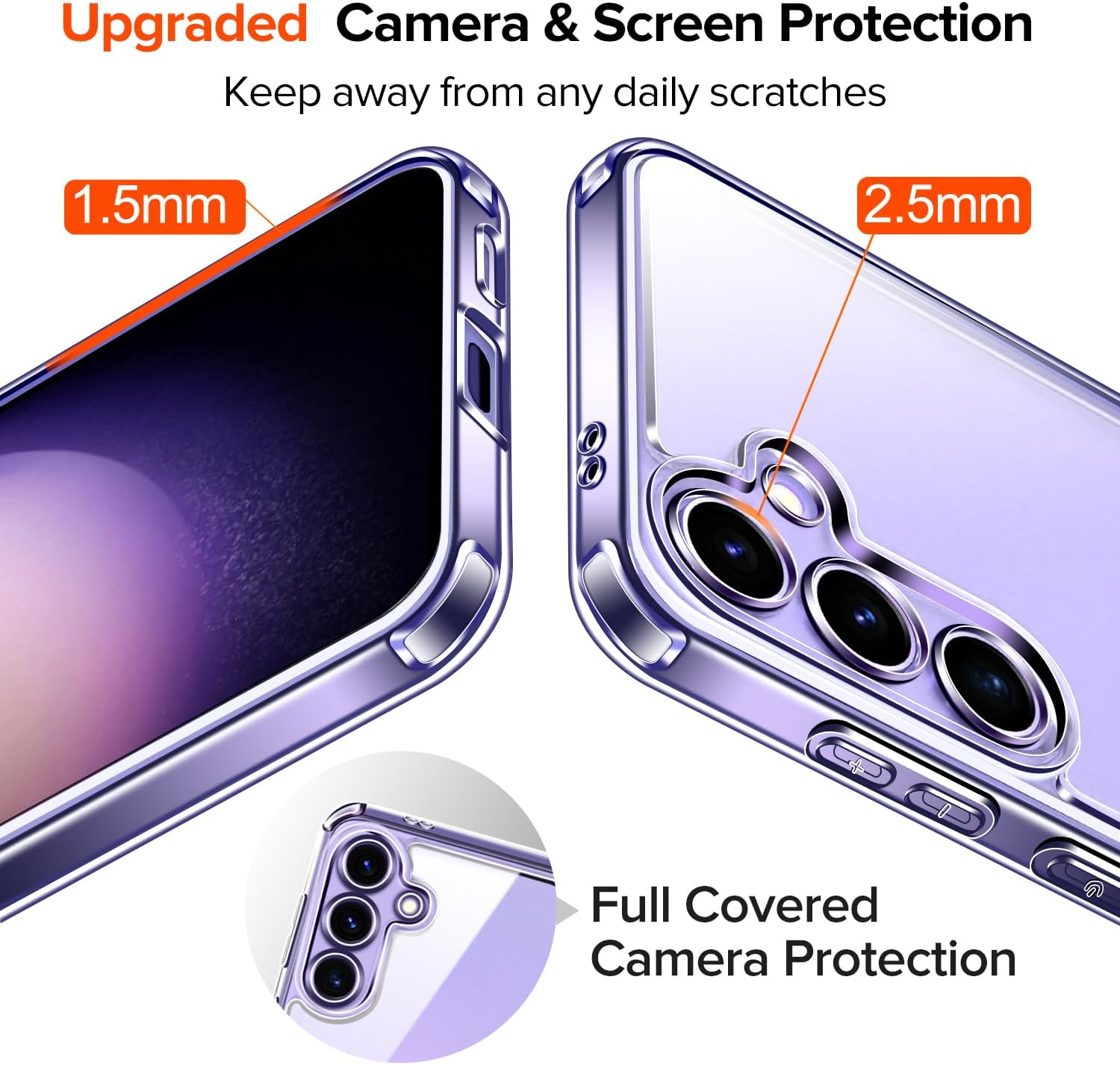 Ivoler Cover 3 in 1 per Samsung Galaxy S24 5G, Trasparente - immagine 6