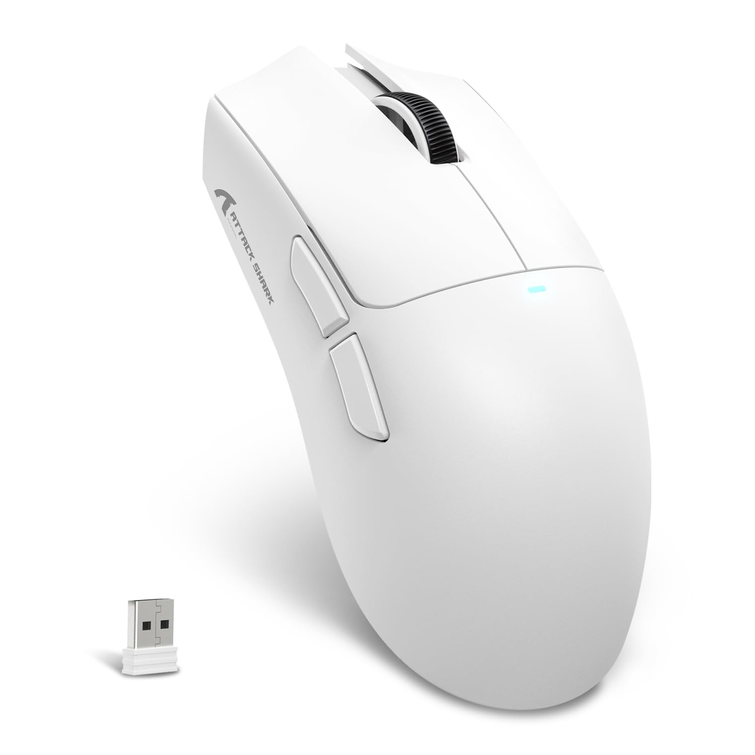 MAMBASNAKE X ATTACK SHARK X11SE Mouse da gioco wireless-Fino a 22000 DPI,sensore PixArt PAW3311,BT/2.4G/cablato,leggero 59g,clic da 2000W,accelerazione 40G,batteria a lunga durata,per Win/Mac-Bianco