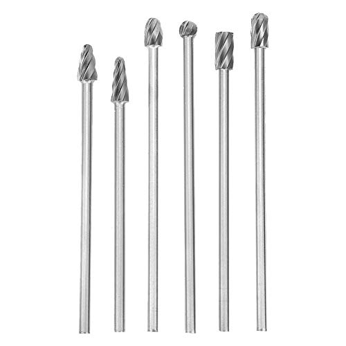 6pcs Fresa in Alluminio con Gambo Rotante 1/4", 150-168mm