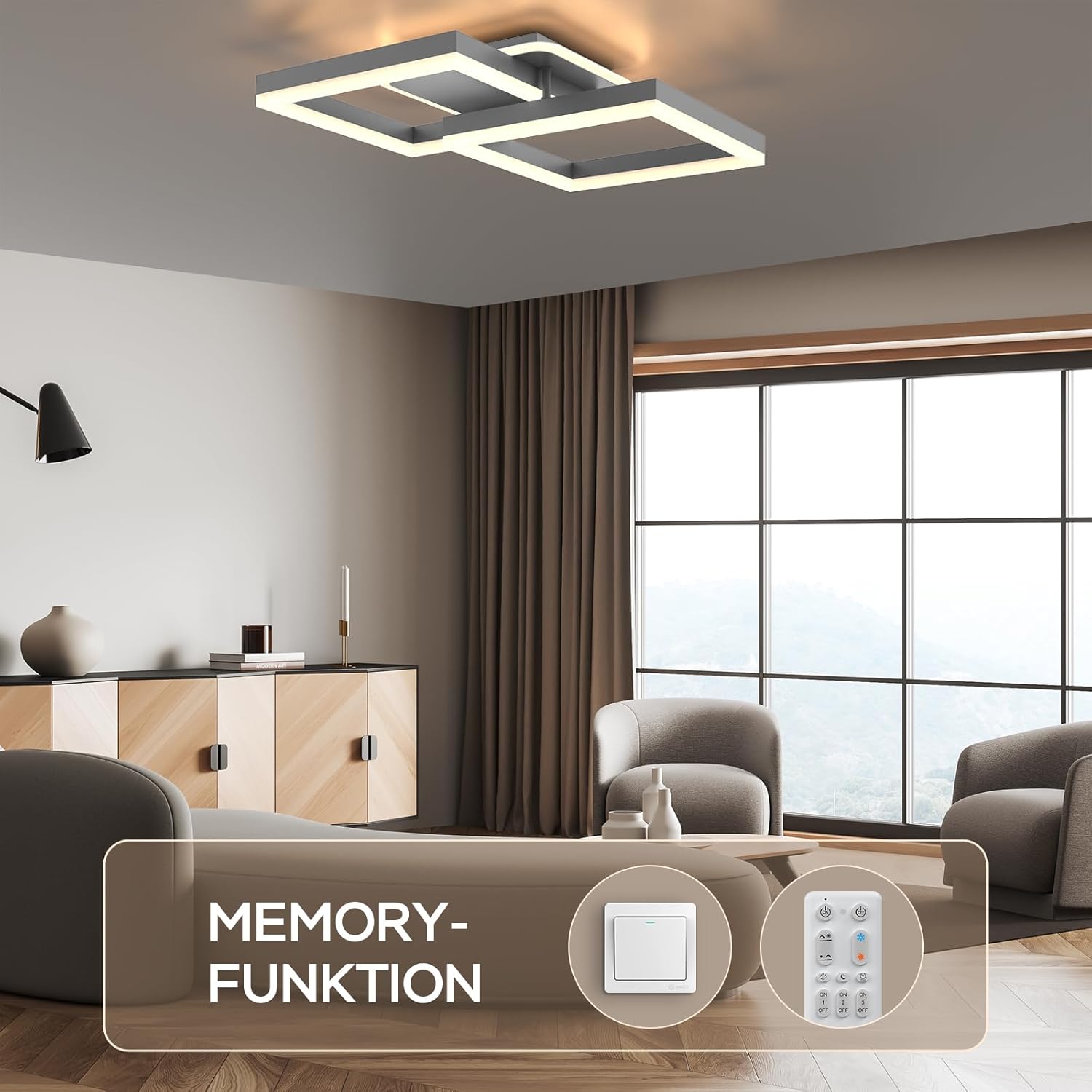 Plafoniera LED Soffitto Moderna Dimmerabile 40W - immagine 4