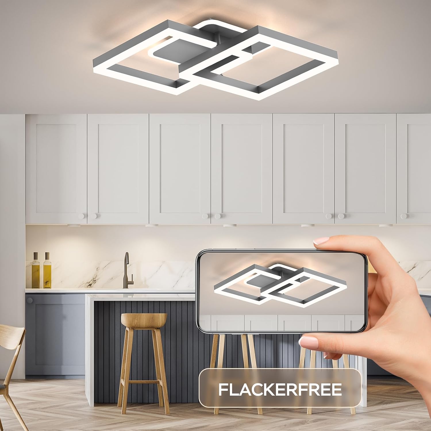 Plafoniera LED Soffitto Moderna Dimmerabile 40W - immagine 7