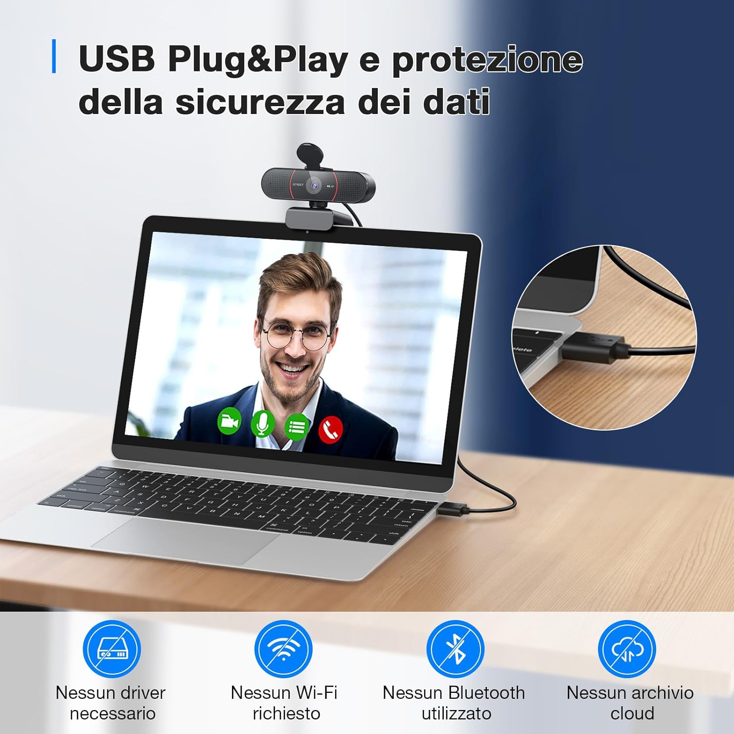 Emeet Webcam 4K UHD C960 per PC - immagine 7