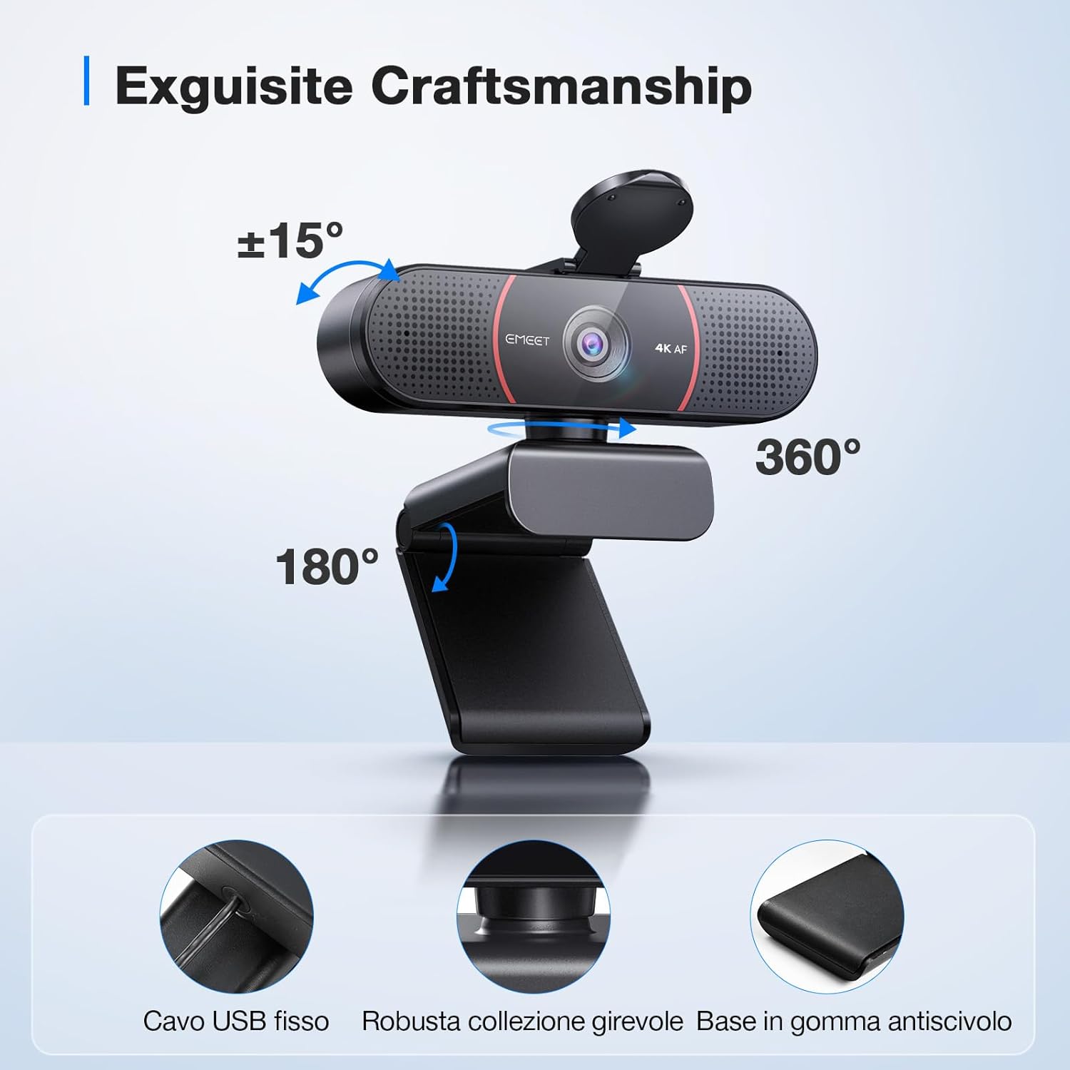 Emeet Webcam 4K UHD C960 per PC - immagine 8