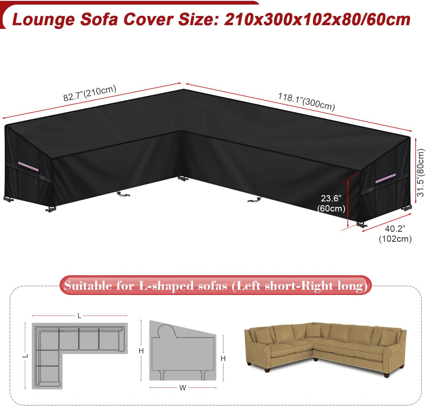 Lamuni Copertura Divano Giardino a L 420D Oxford - immagine 2