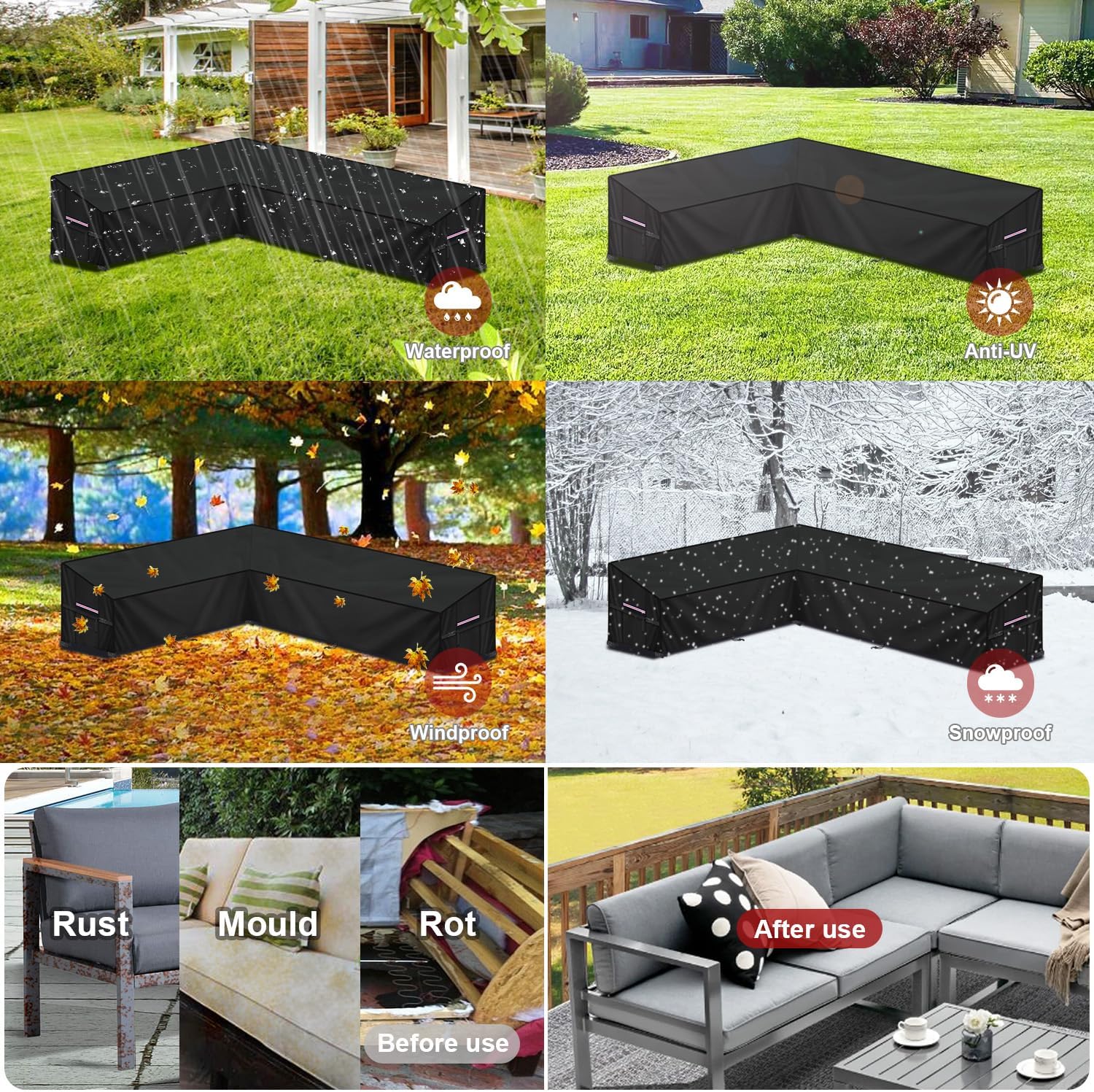 Lamuni Copertura Divano Giardino a L 420D Oxford - immagine 6