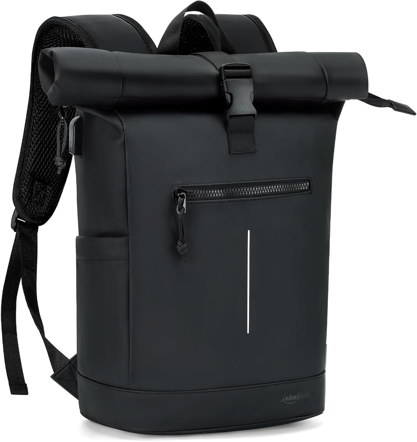 Lekeinchi Zaino Rolltop Uomo Donna Porta PC 17 Pollici, Nero XL - immagine 1