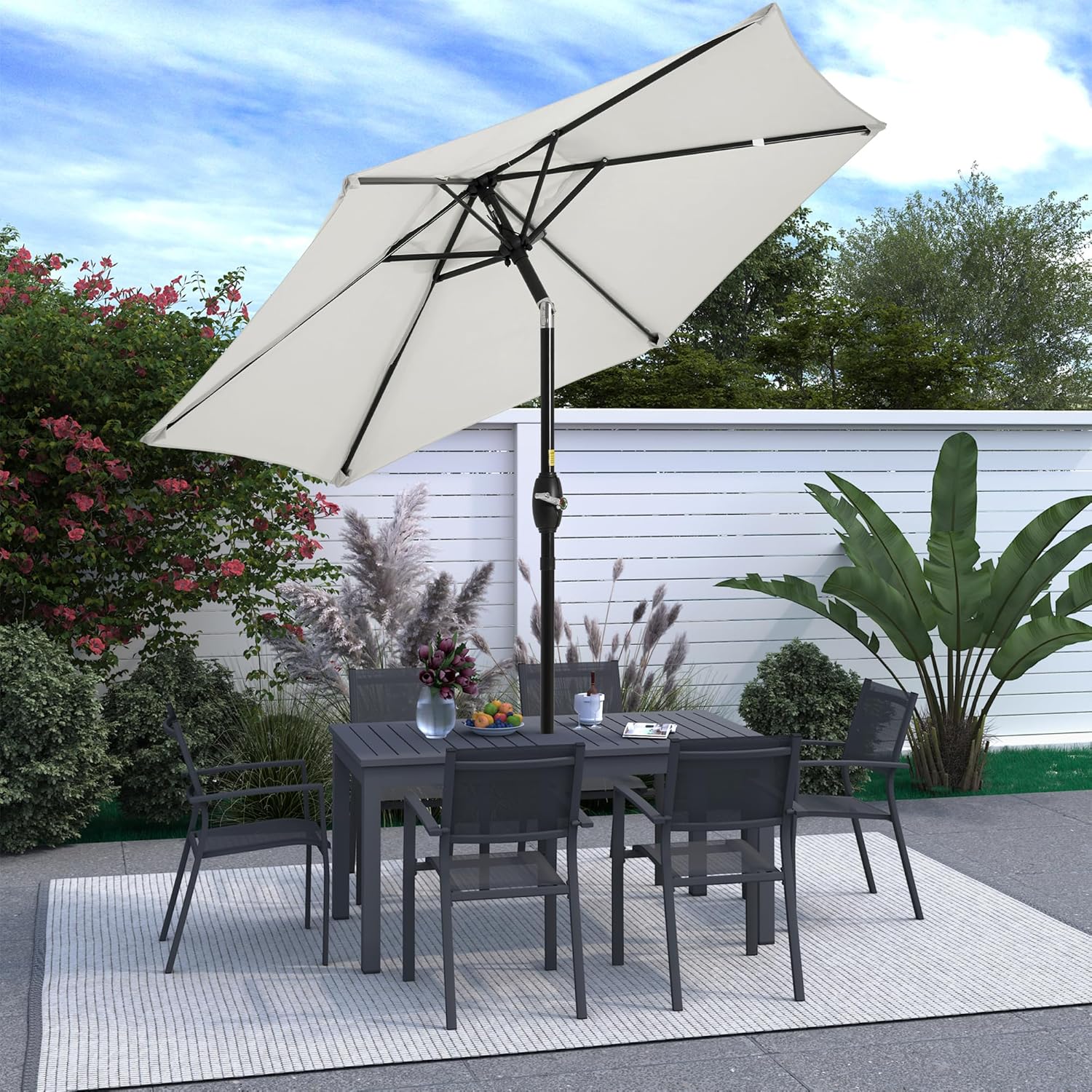 Sunvivi Outdoor Ombrello da Giardino 2,1m, Beige - immagine 8