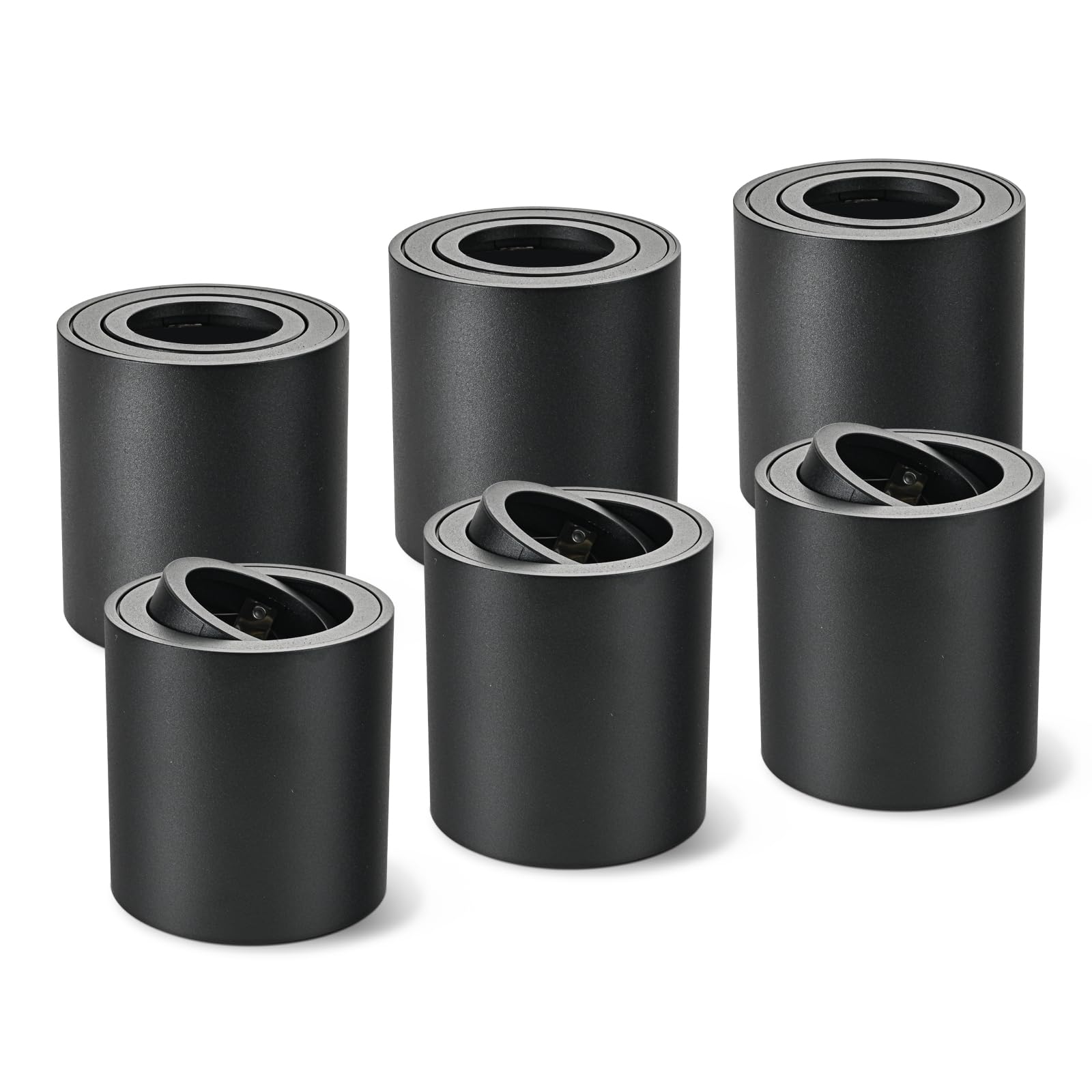Faretto da Soffitto Orientabile Nero 6 Pcs GU10 230V