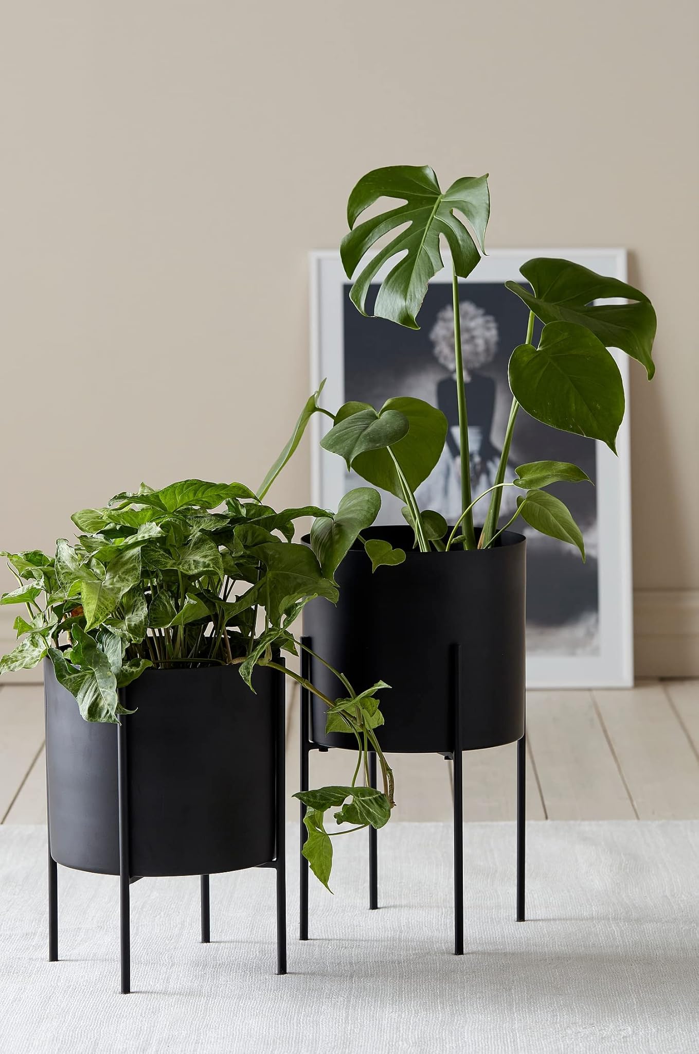 Ellos Home Milton - Portavaso in Ferro Reversibile, Nero Ø 25cm
