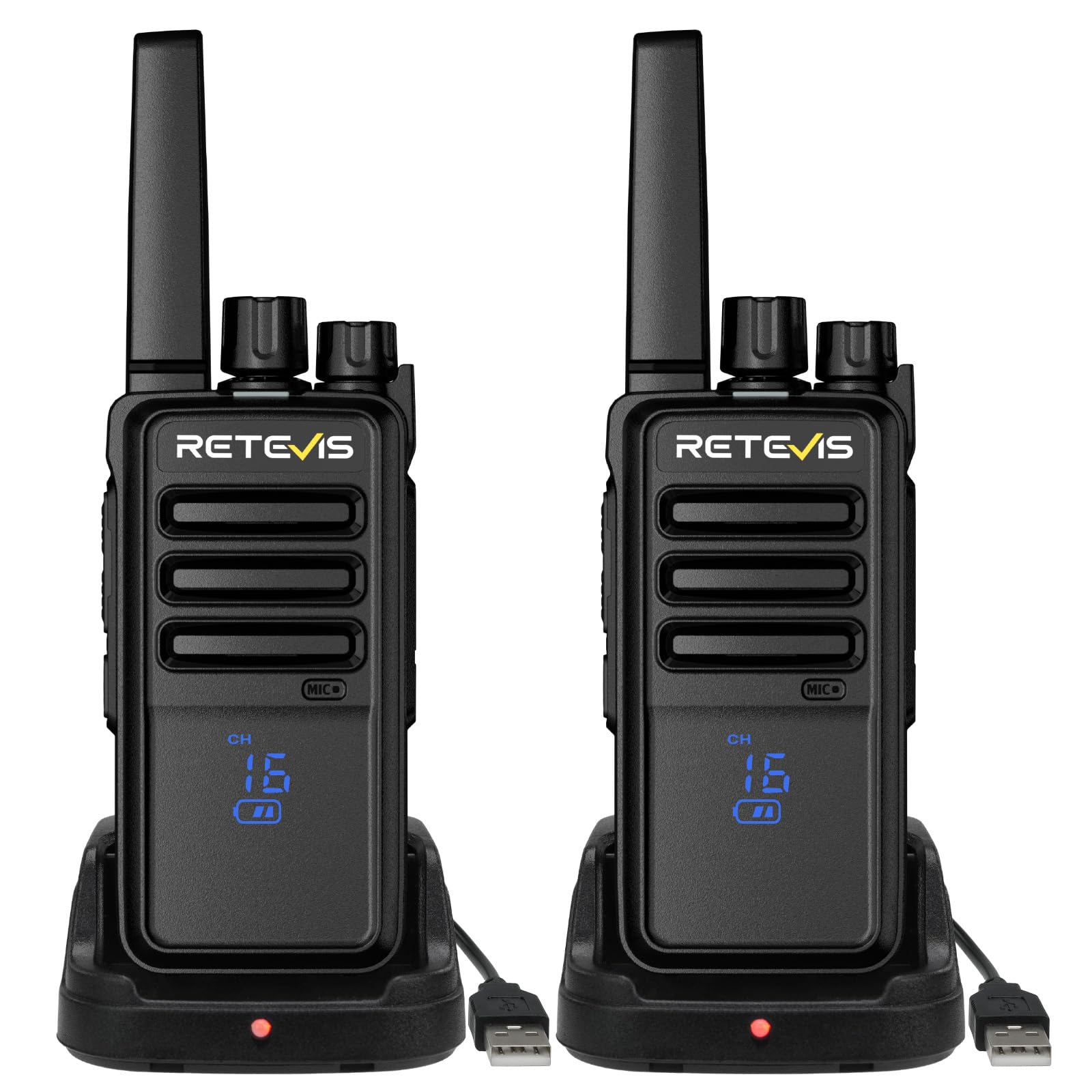 Retevis RT668H Walkie Talkie PMR446, Nero (2 Pezzi)