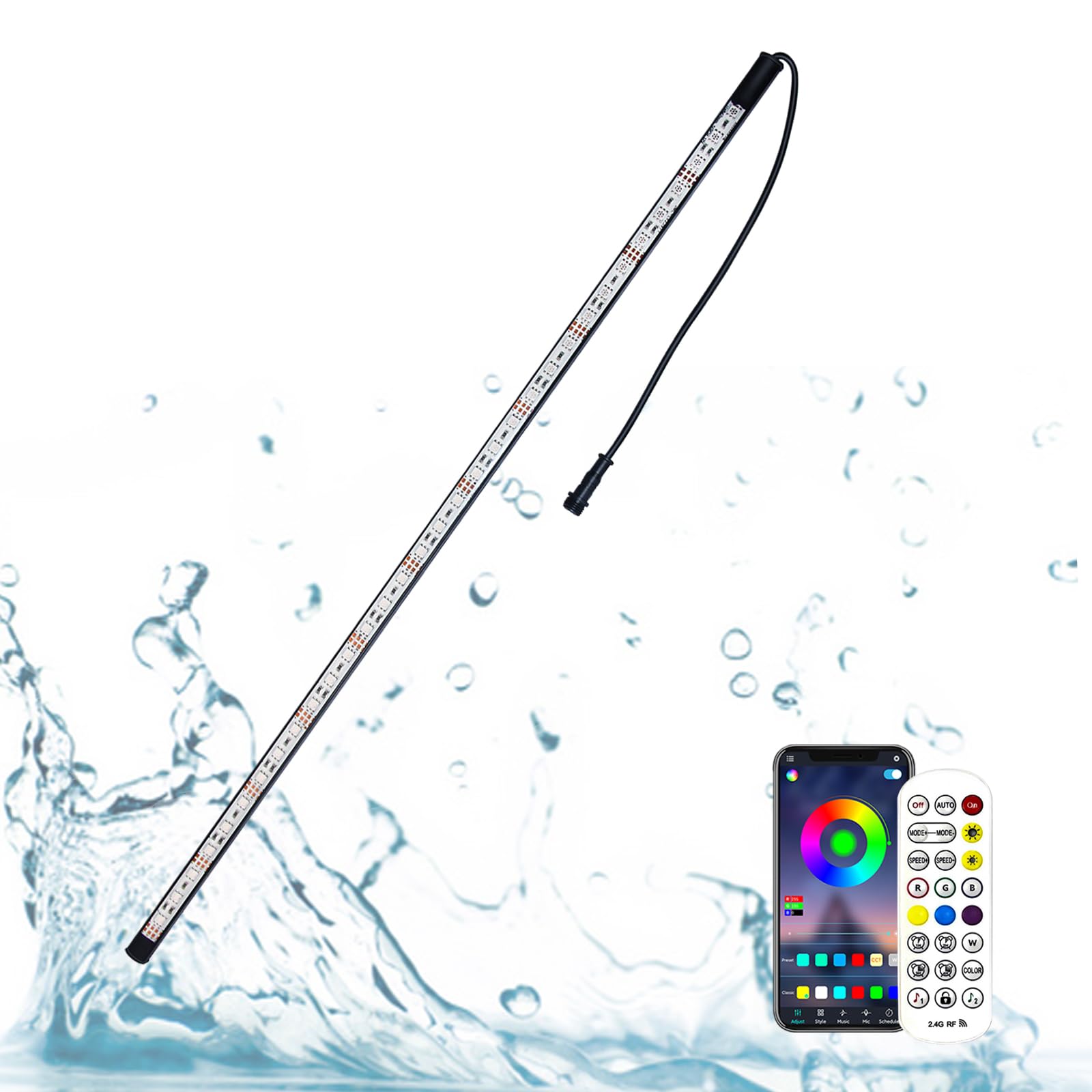 Luce LED Cascata Aquarium IP68 con Telecomando (88.5cm)