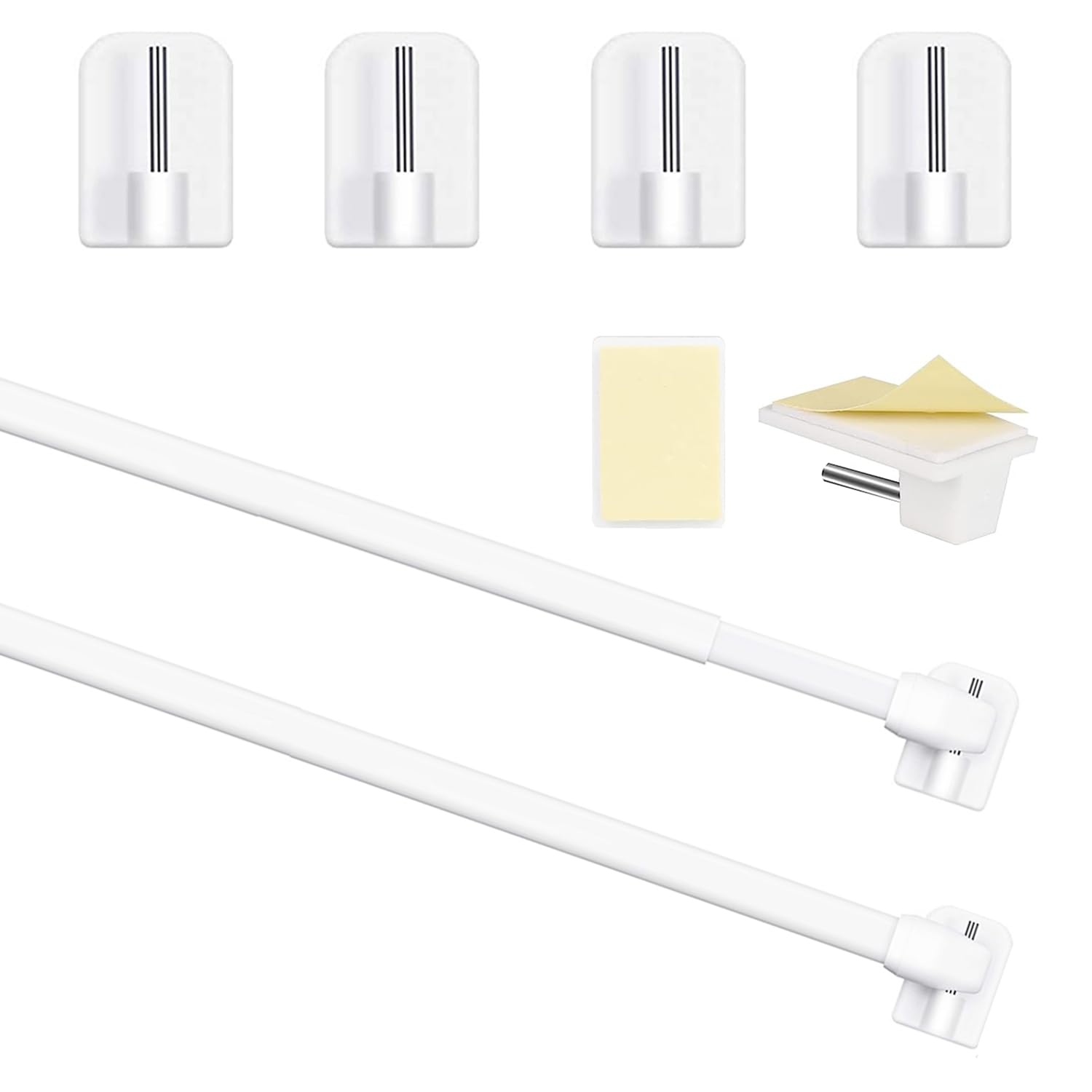 Asta per Tende Plastica Regolabile (2 Pezzi 30-50cm)