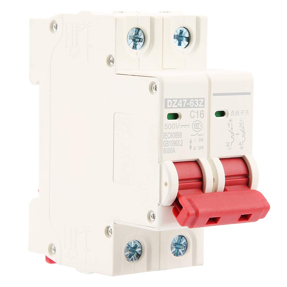 Tyenaza 2P Mini Interruttore MCB Sicurezza Fotovoltaica Protezione Interruttore Aria Interruttore di Protezione per Circuito DC DZ47-63Z-2P (16A)
