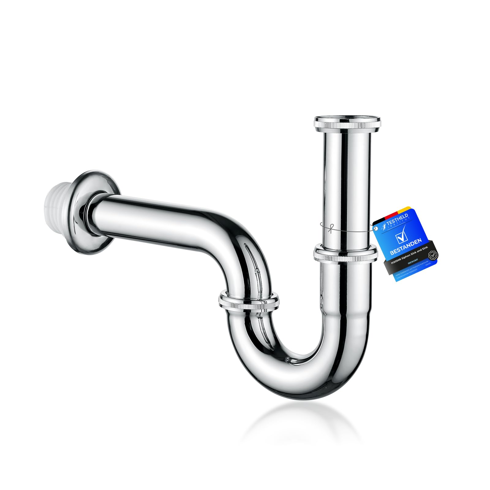 Ibergrif Sifone Lavabo Bagno Acciaio Inox 1 1/4" x 32mm