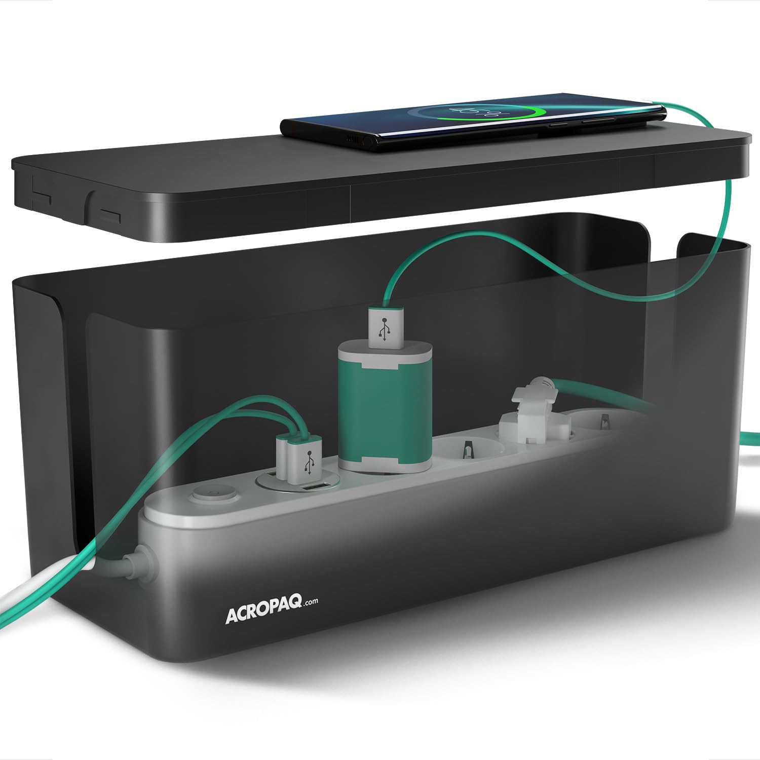 Acropaq Scatola Porta Cavi Medium, Nero