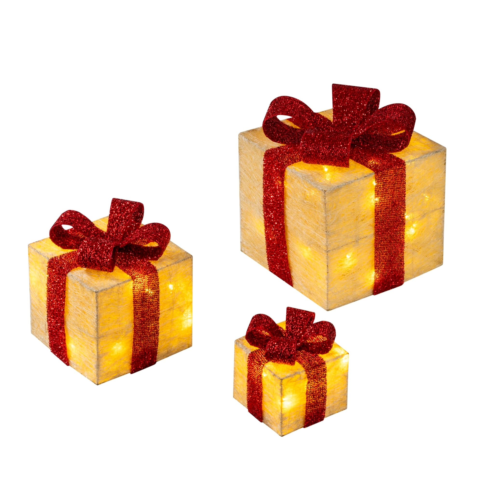 Bambelaa! Led Decorazione Light Gift Boxes, Set di 3, Giallo